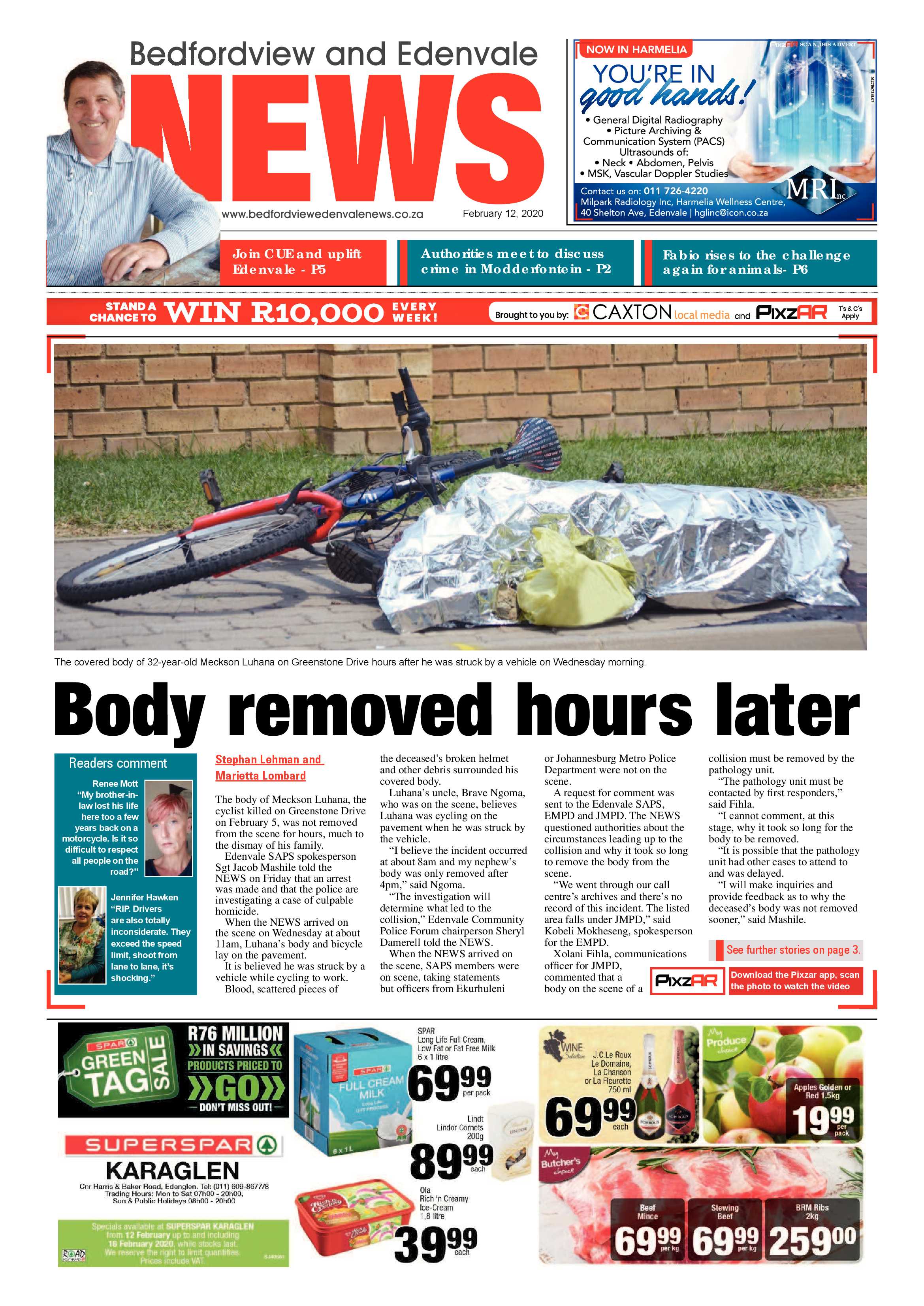 Bedfordview and Edenvale News 12 February 2020 page 1
