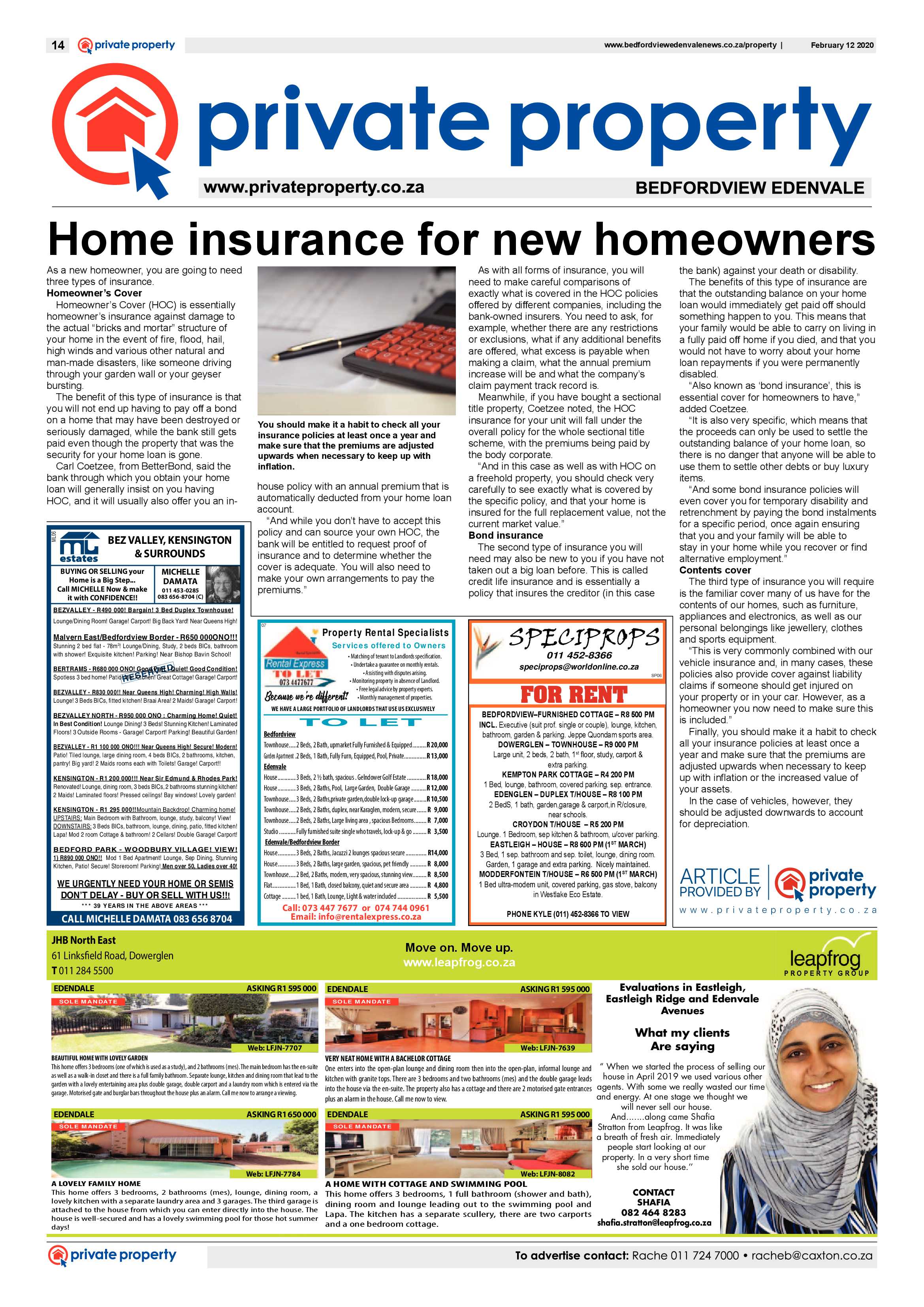 Bedfordview and Edenvale News 12 February 2020 page 14
