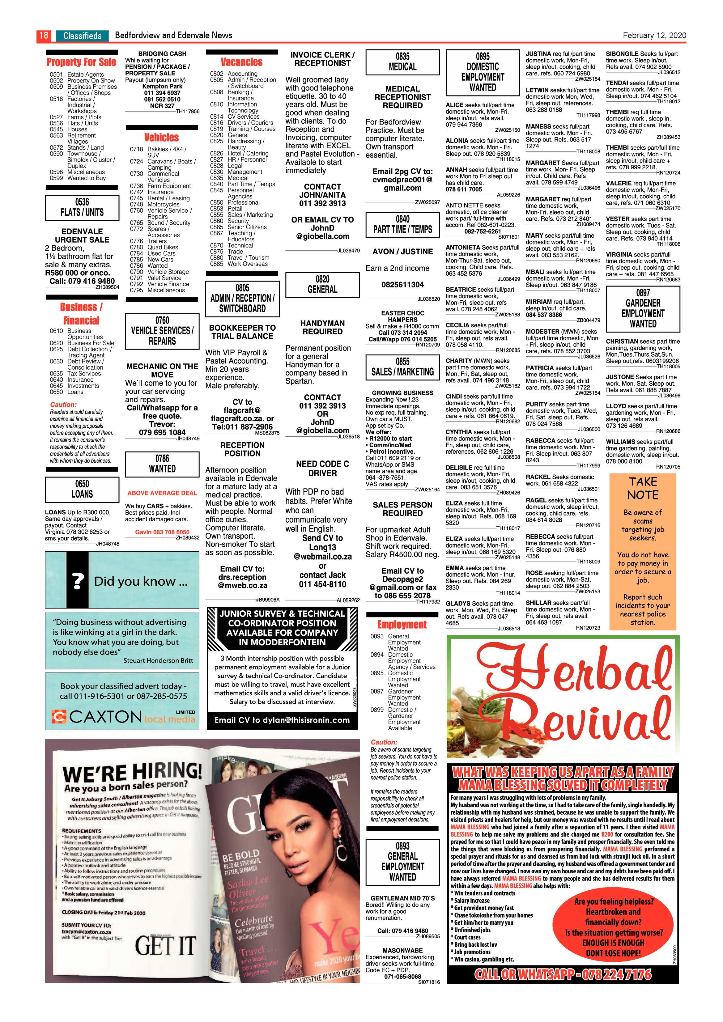 Bedfordview and Edenvale News 12 February 2020 page 18