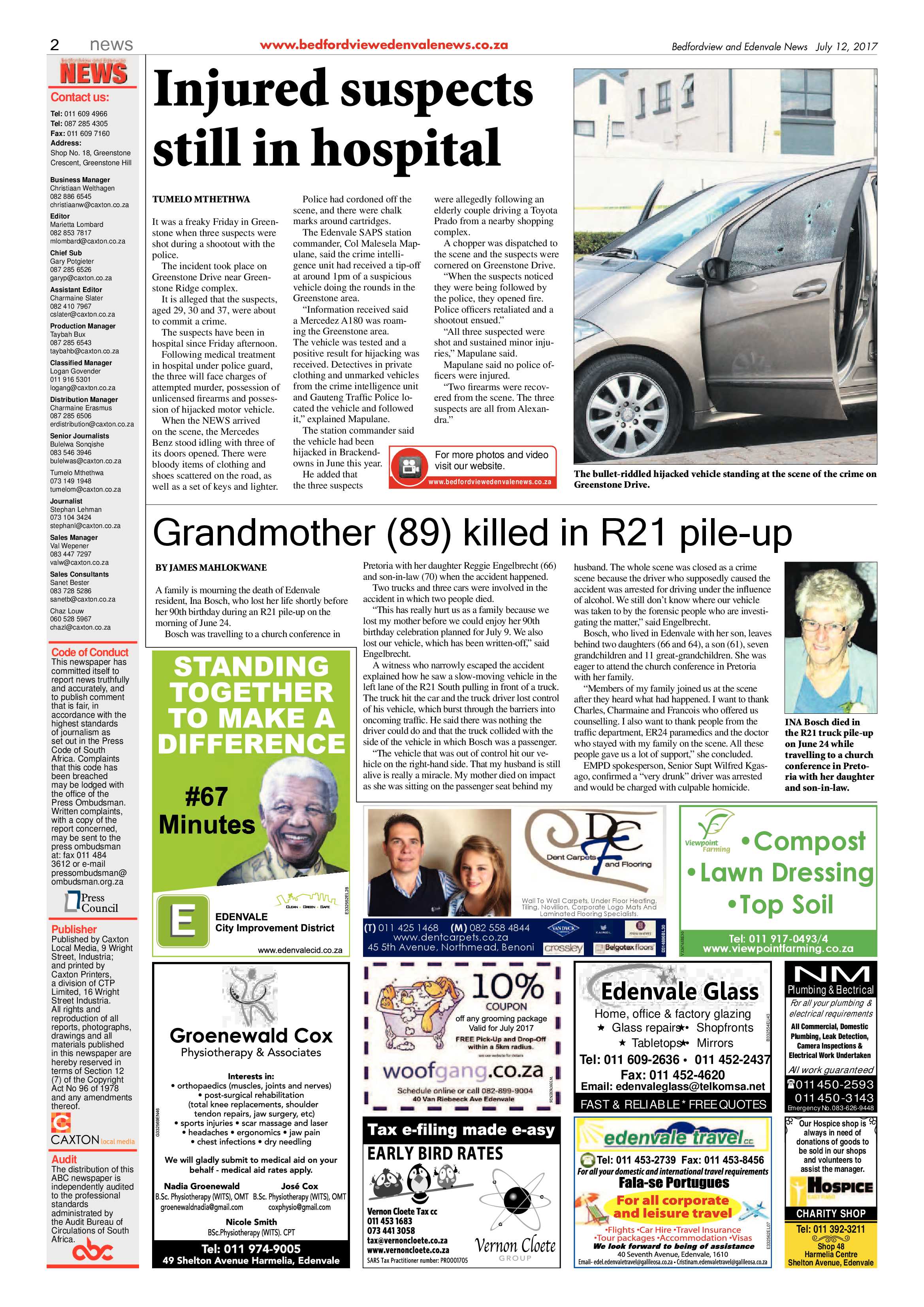 Bedfordview and Edenvale News 12 July 2017 page 2
