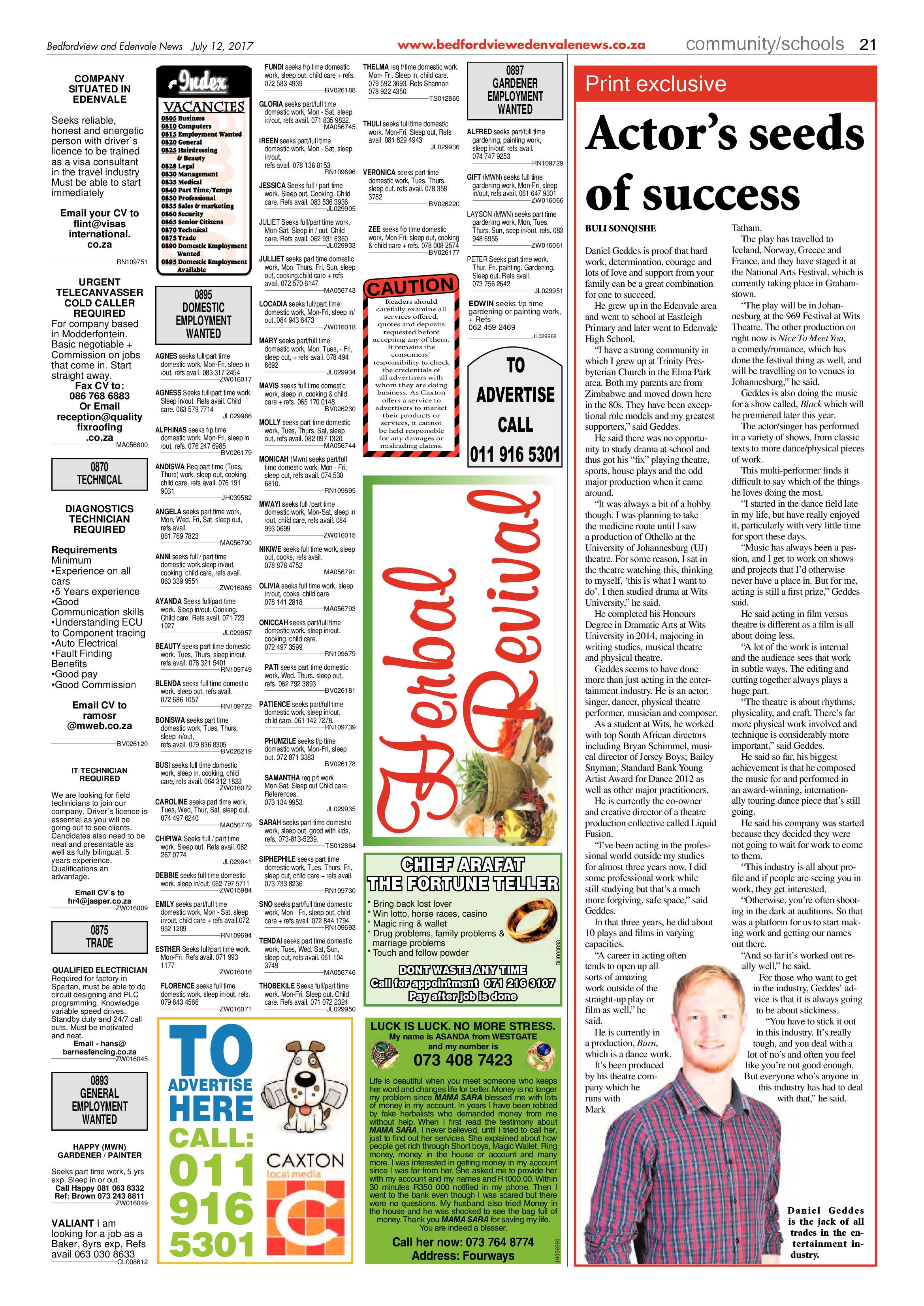 Bedfordview and Edenvale News 12 July 2017 page 21