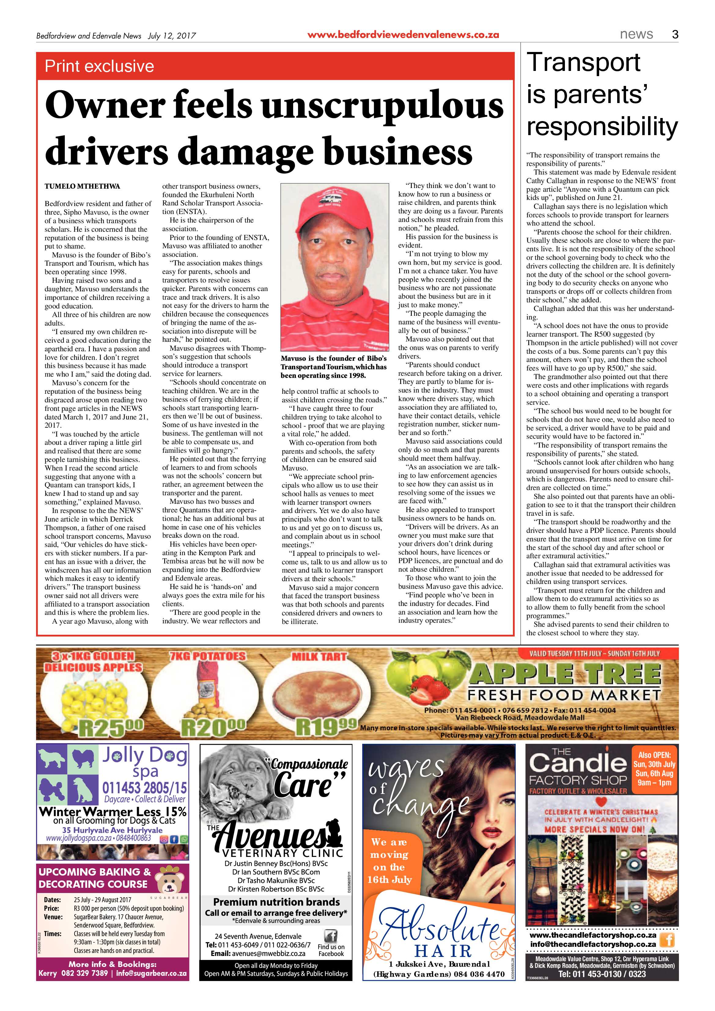 Bedfordview and Edenvale News 12 July 2017 page 3
