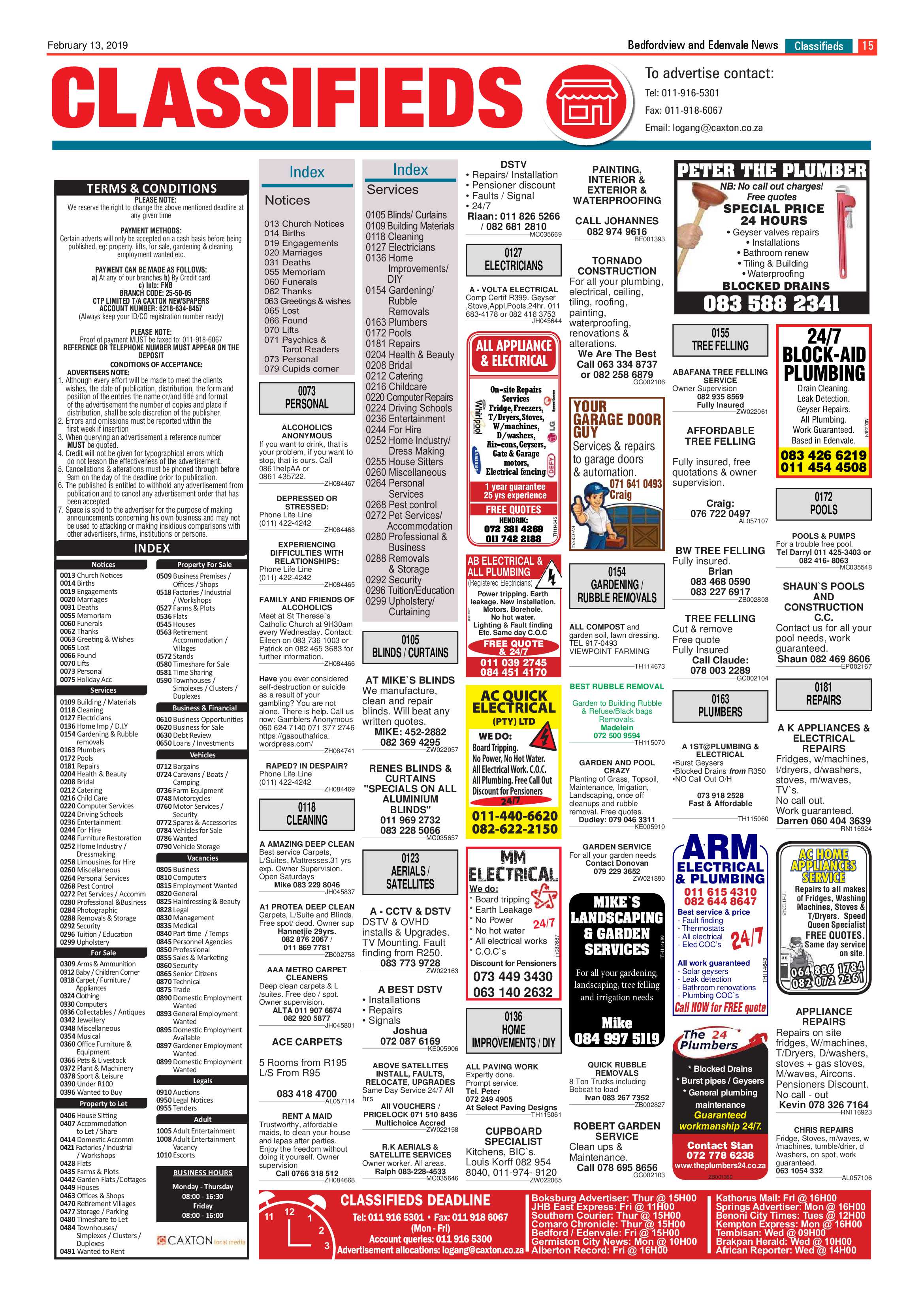 Bedfordview and Edenvale News 13 February 2019 page 15