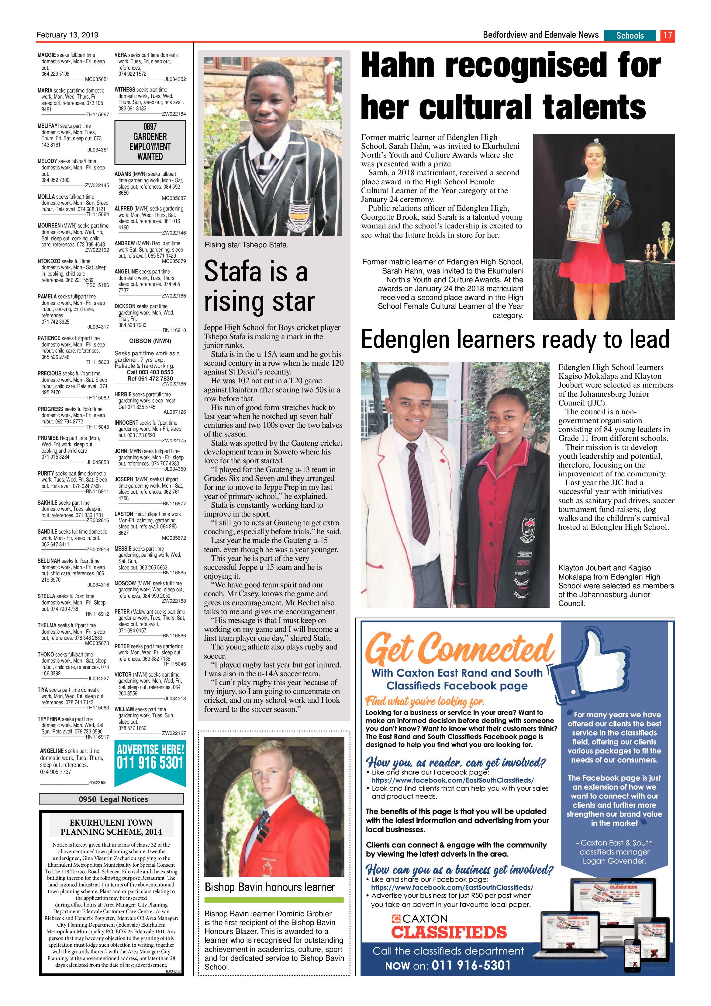 Bedfordview and Edenvale News 13 February 2019 page 17