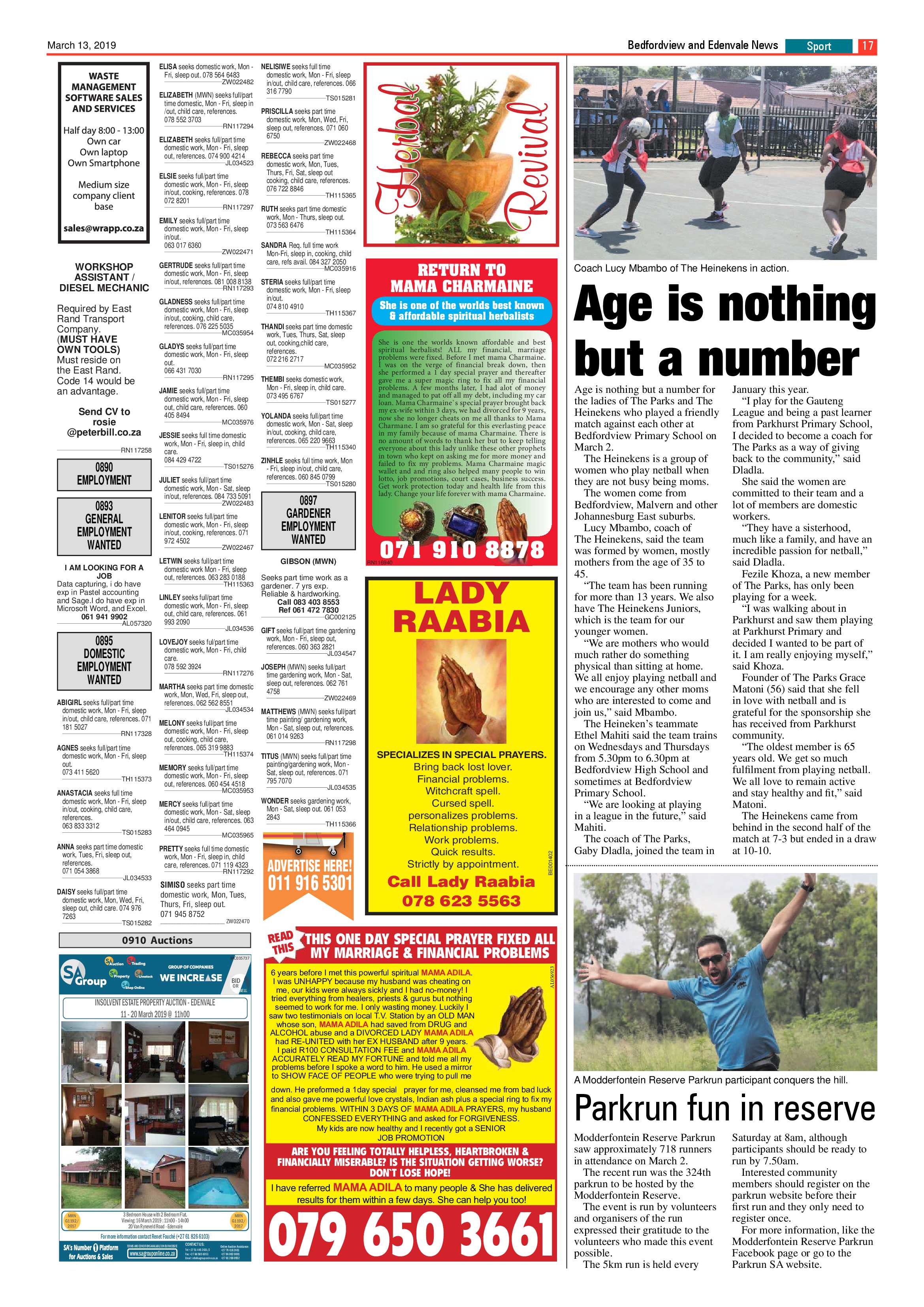 Bedfordview and Edenvale News 13 March 2019 page 17