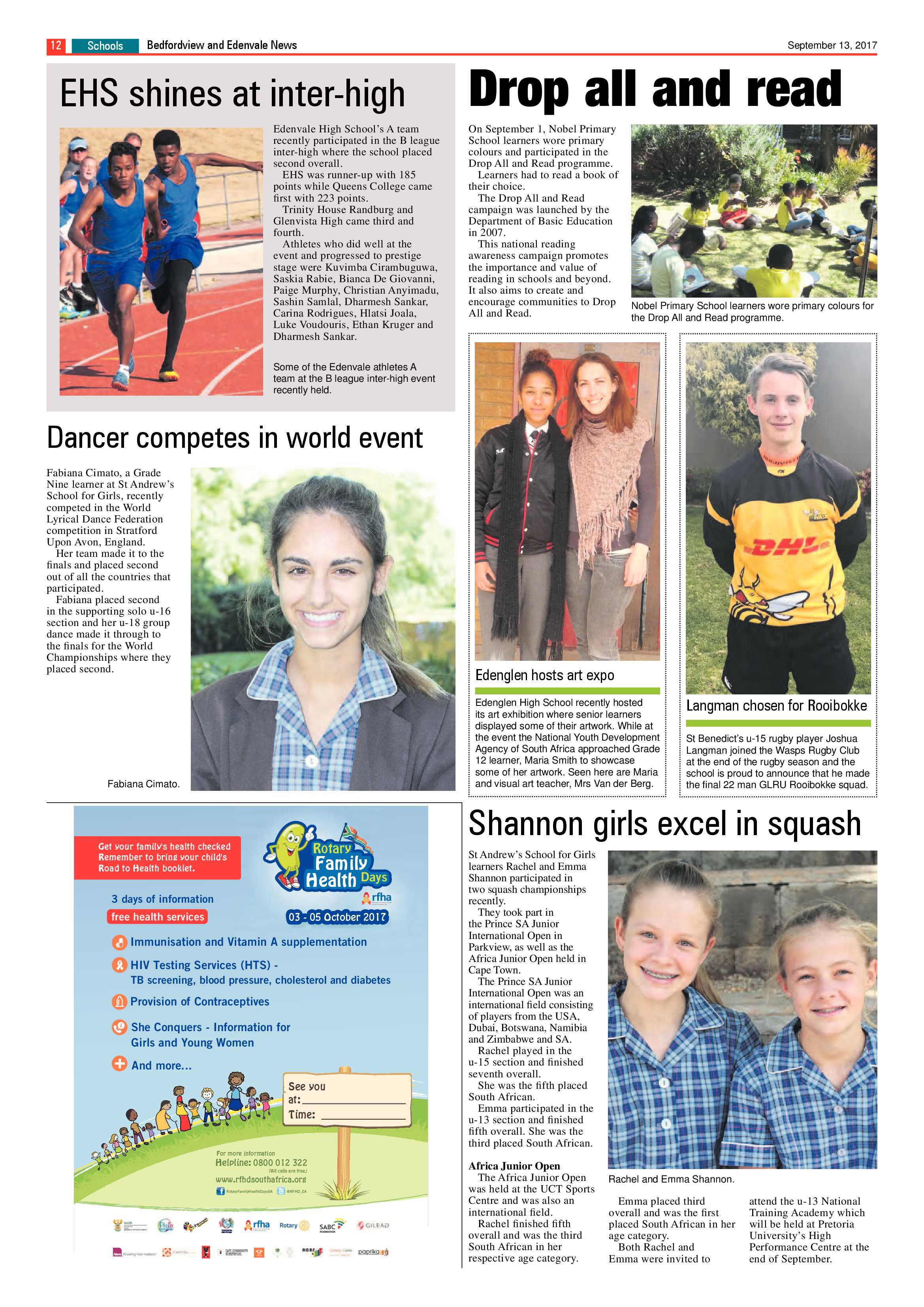 Bedfordview and Edenvale News 13 September 2017 page 12