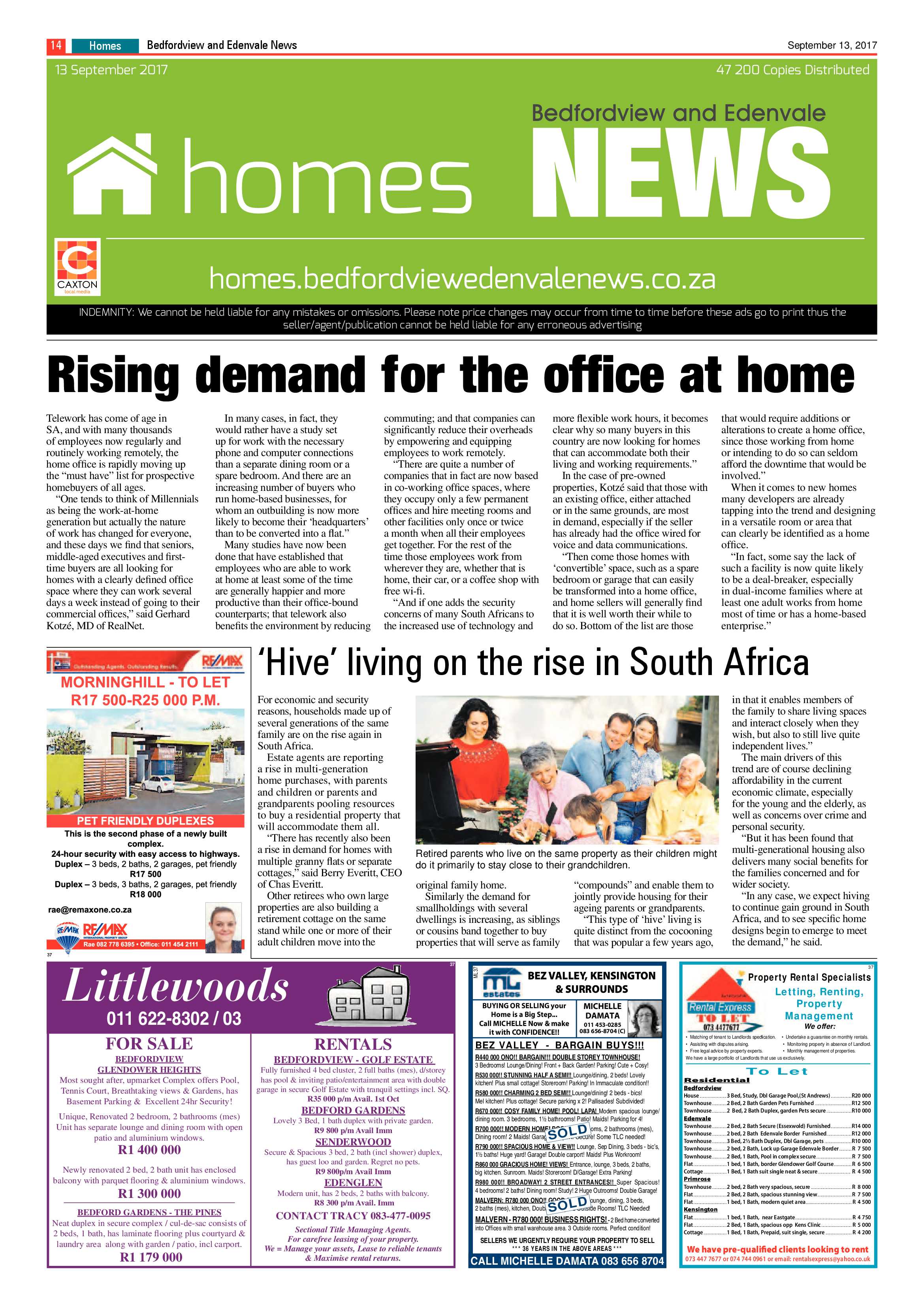 Bedfordview and Edenvale News 13 September 2017 page 14