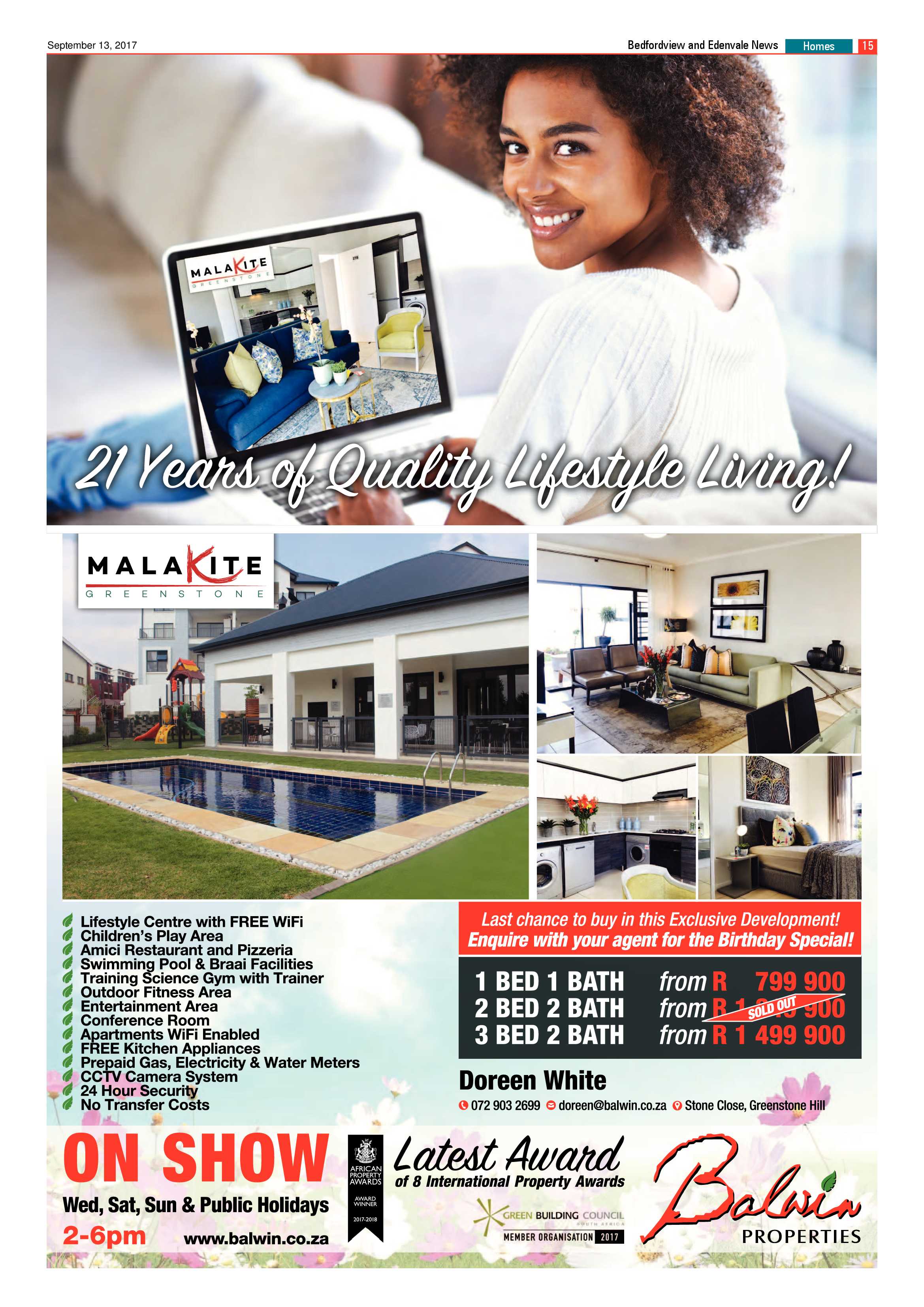 Bedfordview and Edenvale News 13 September 2017 page 15
