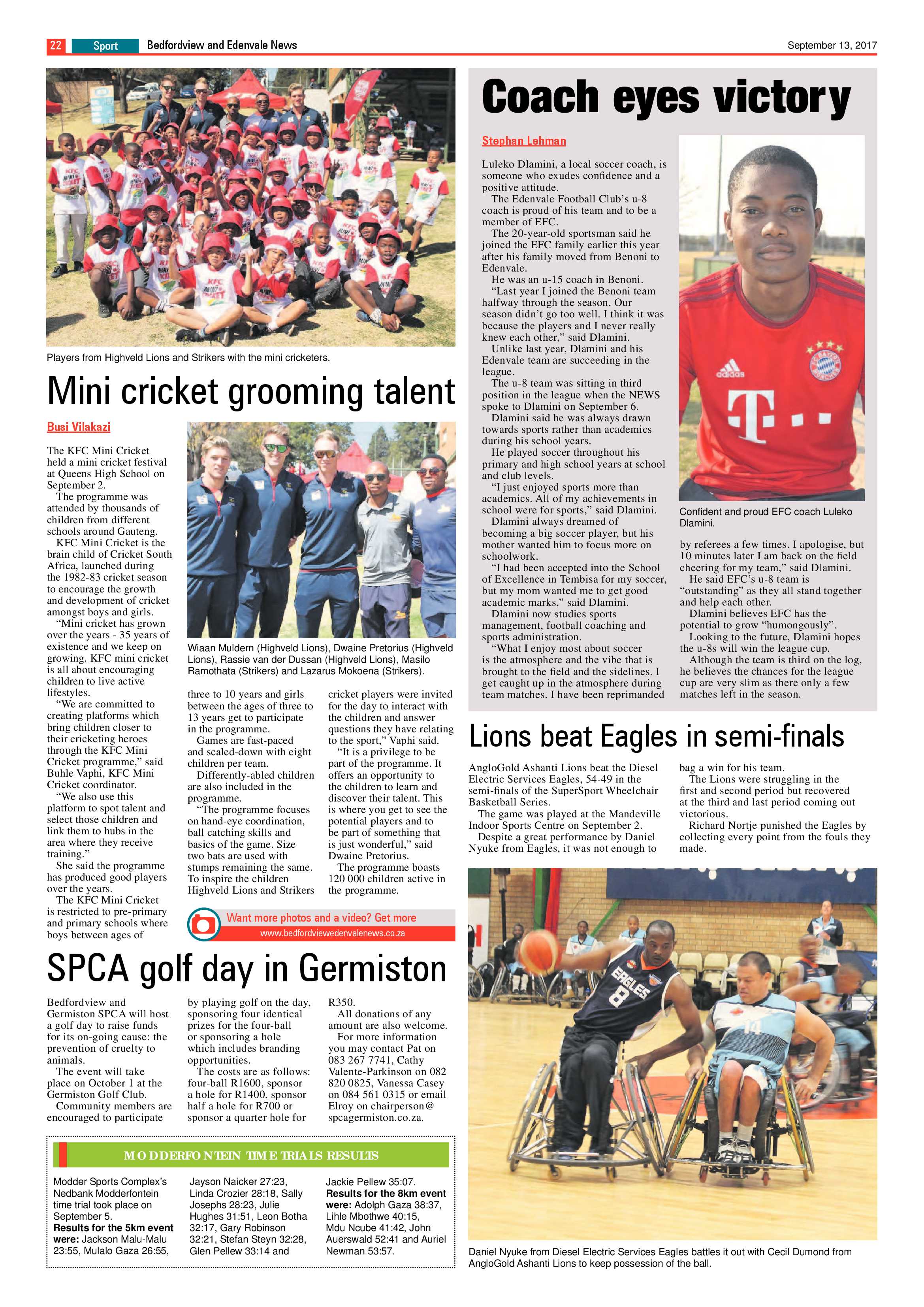 Bedfordview and Edenvale News 13 September 2017 page 22