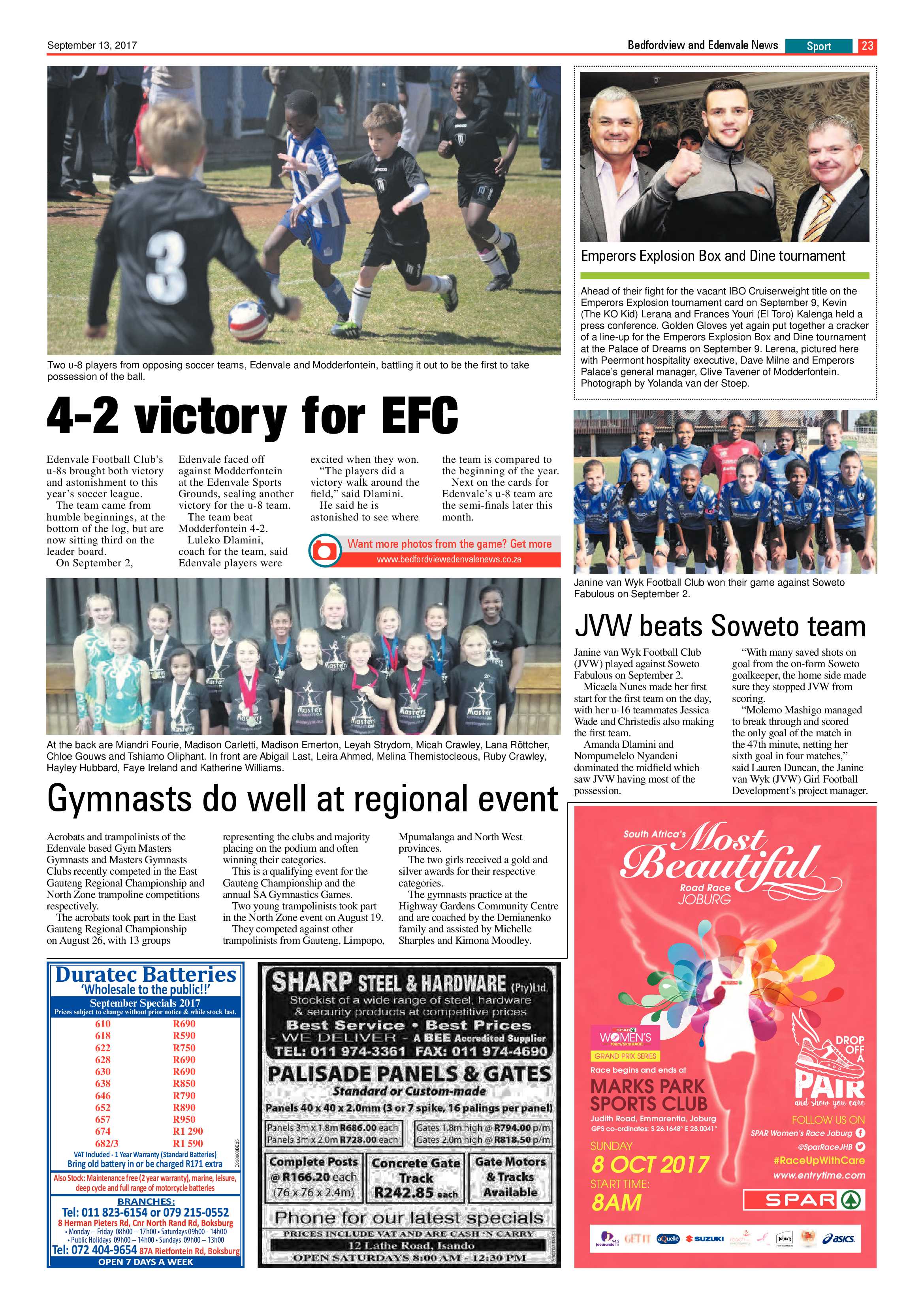 Bedfordview and Edenvale News 13 September 2017 page 23