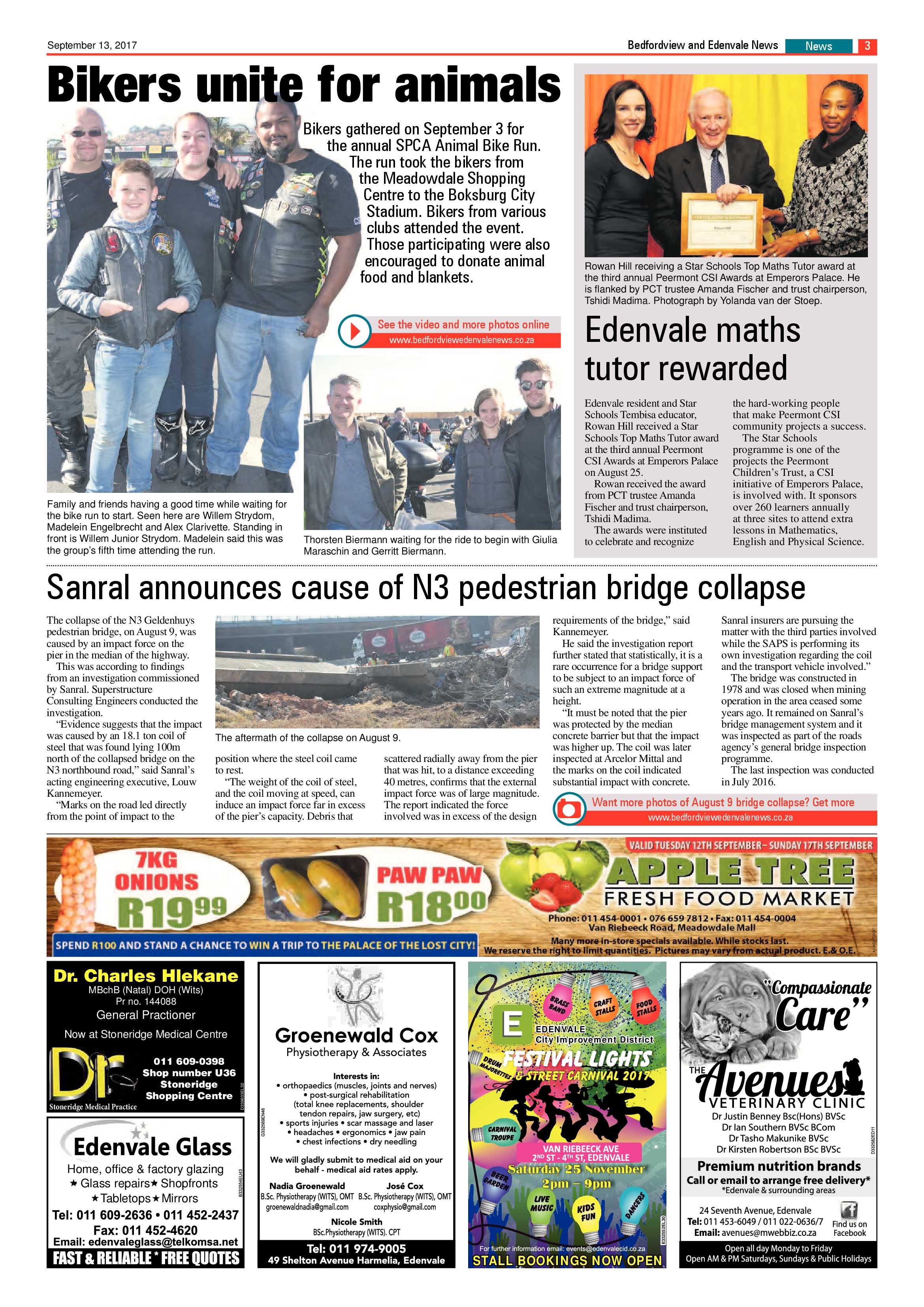 Bedfordview and Edenvale News 13 September 2017 page 3