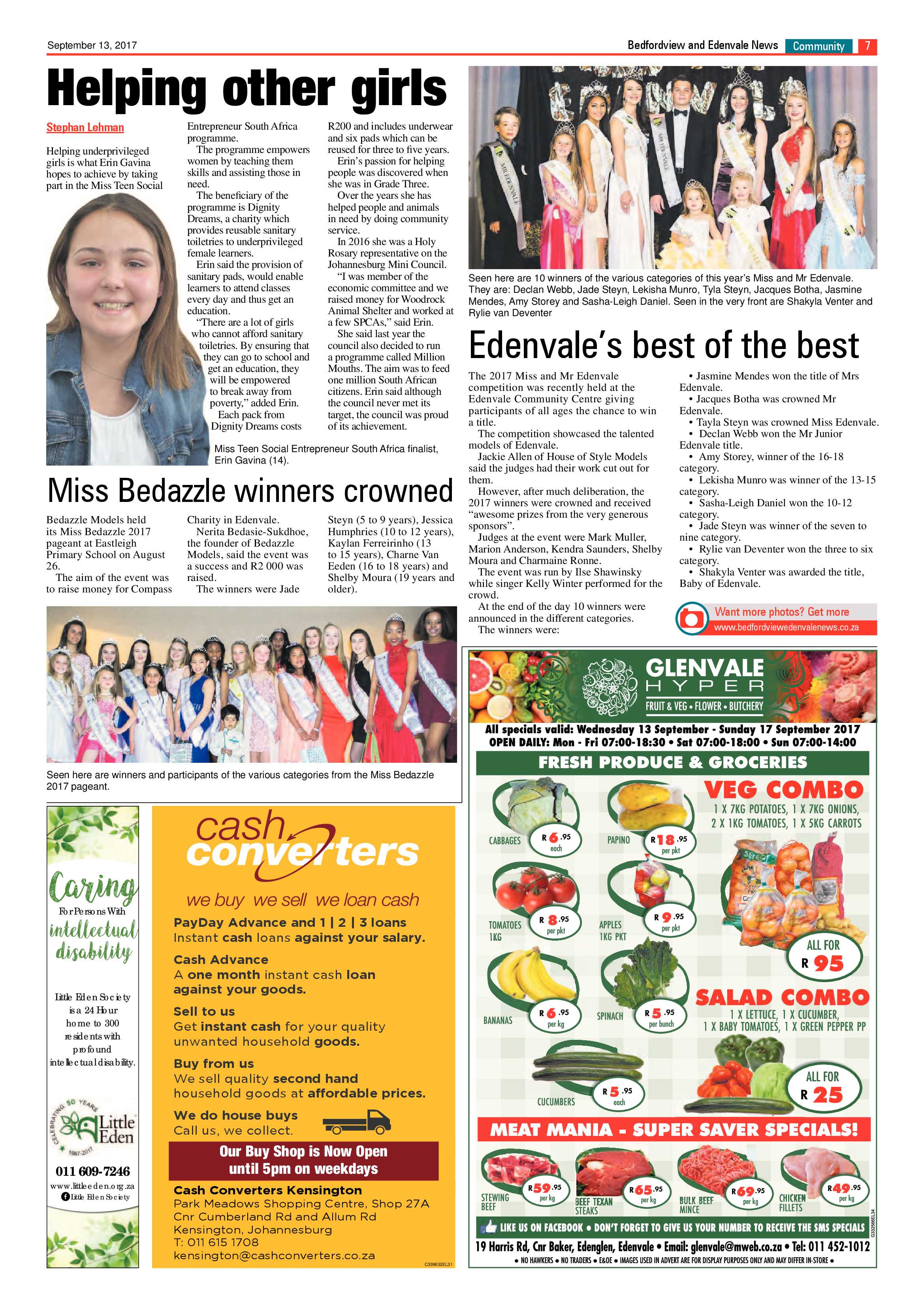 Bedfordview and Edenvale News 13 September 2017 page 7