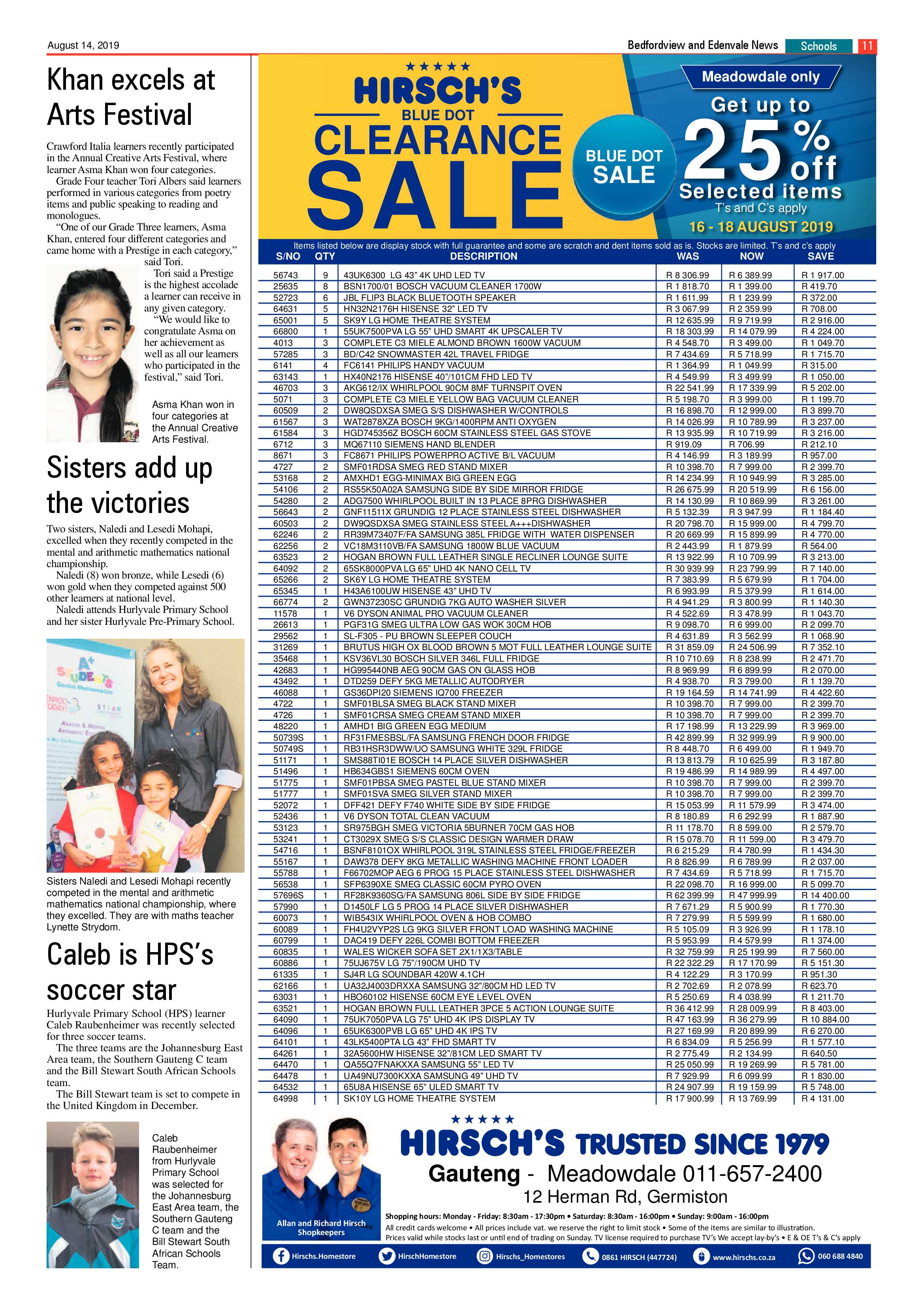 Bedfordview and Edenvale News 14 August 2019 page 11