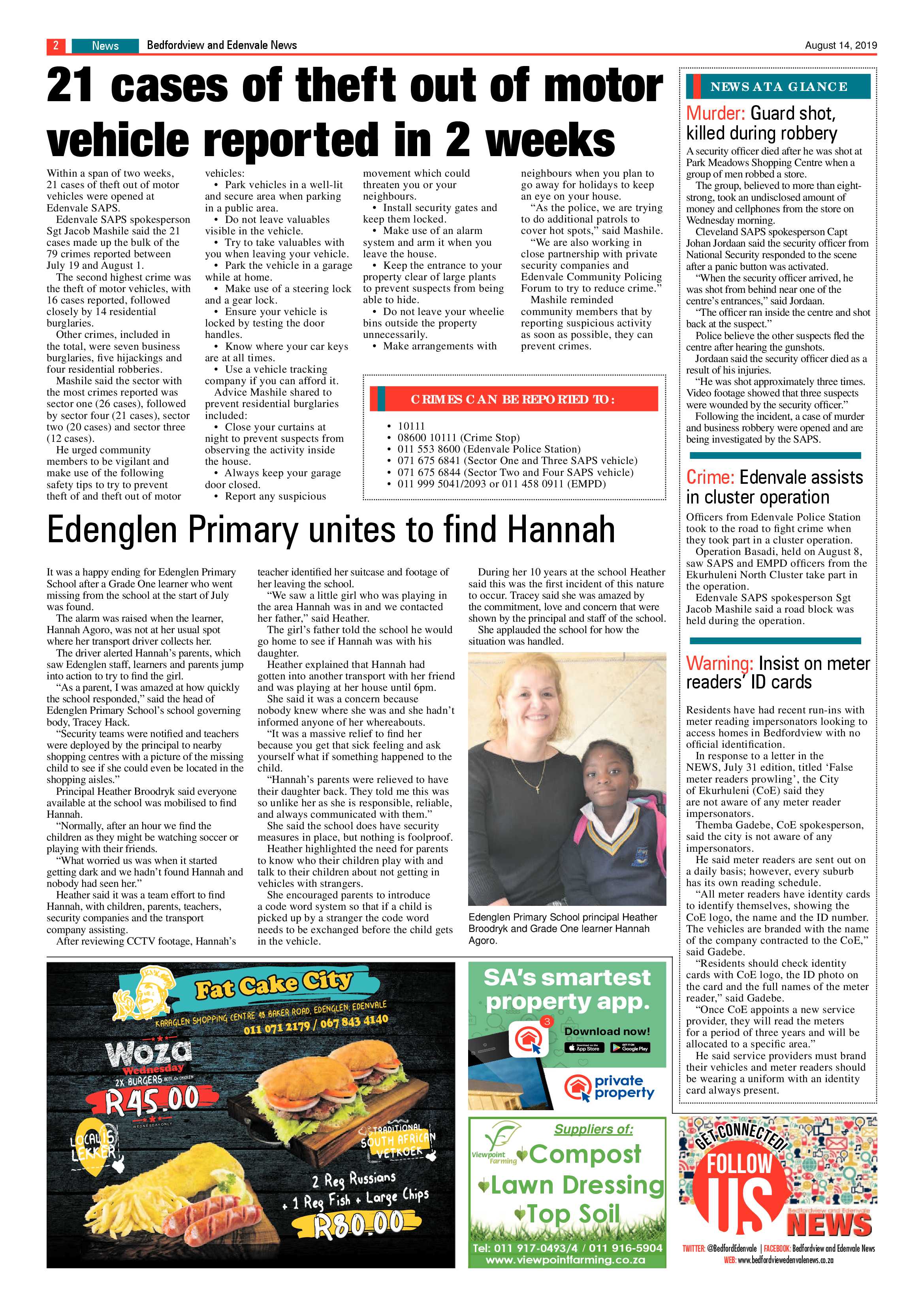 Bedfordview and Edenvale News 14 August 2019 page 2