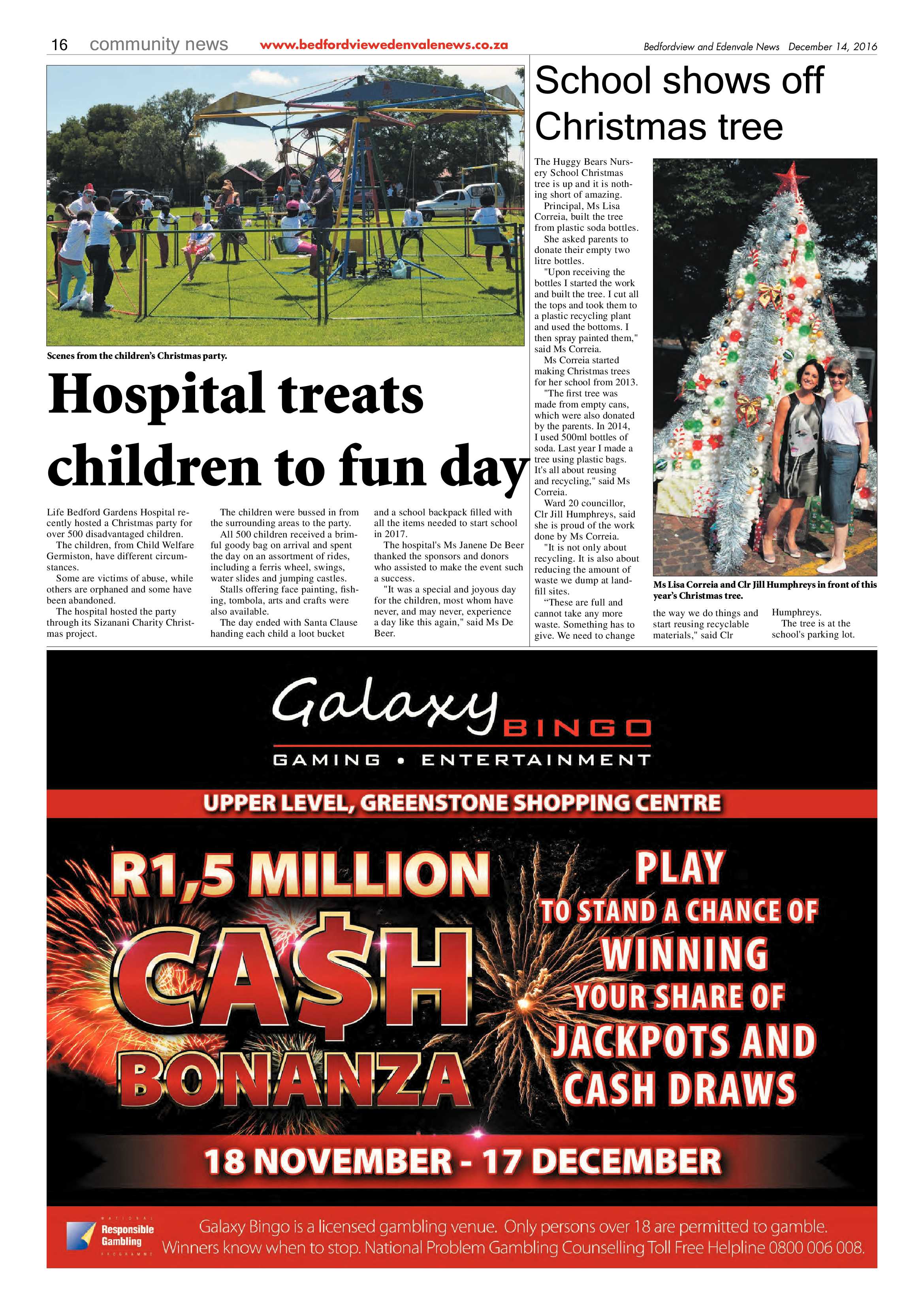 Bedfordview and Edenvale News 14 December 2016 page 16