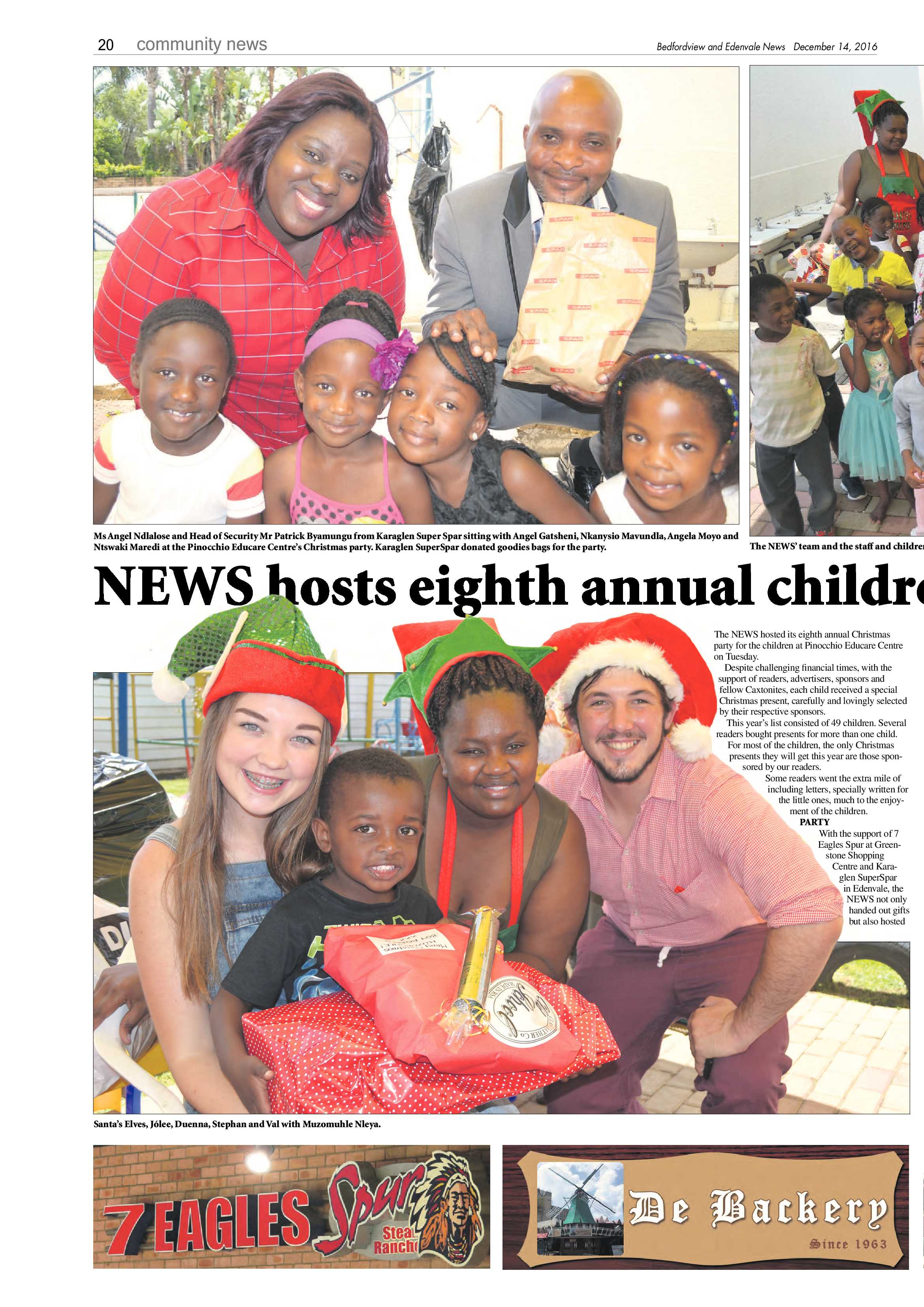 Bedfordview and Edenvale News 14 December 2016 page 20