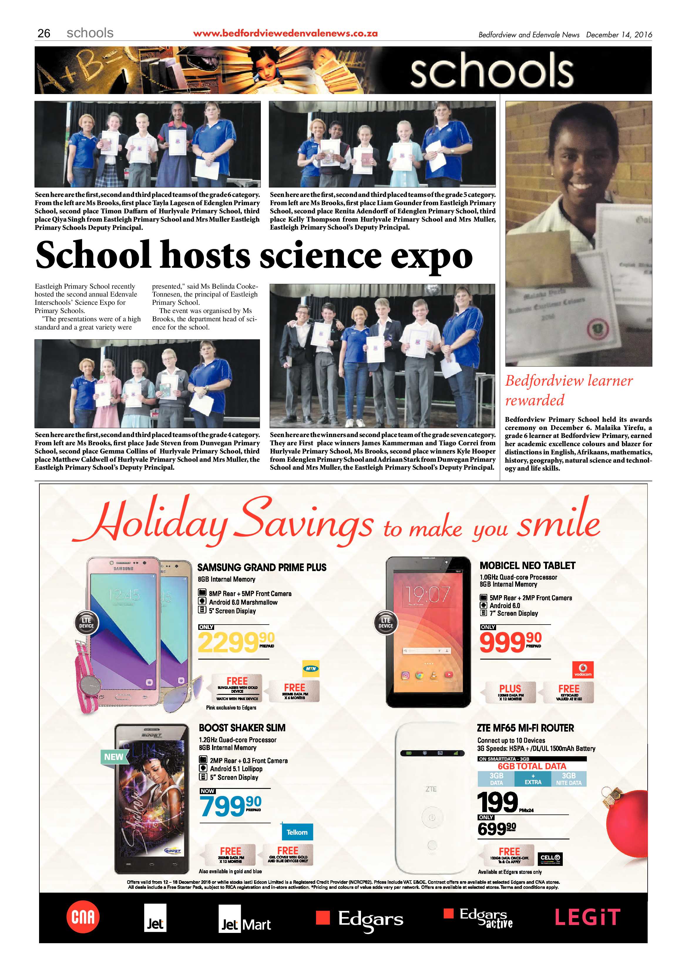 Bedfordview and Edenvale News 14 December 2016 page 26