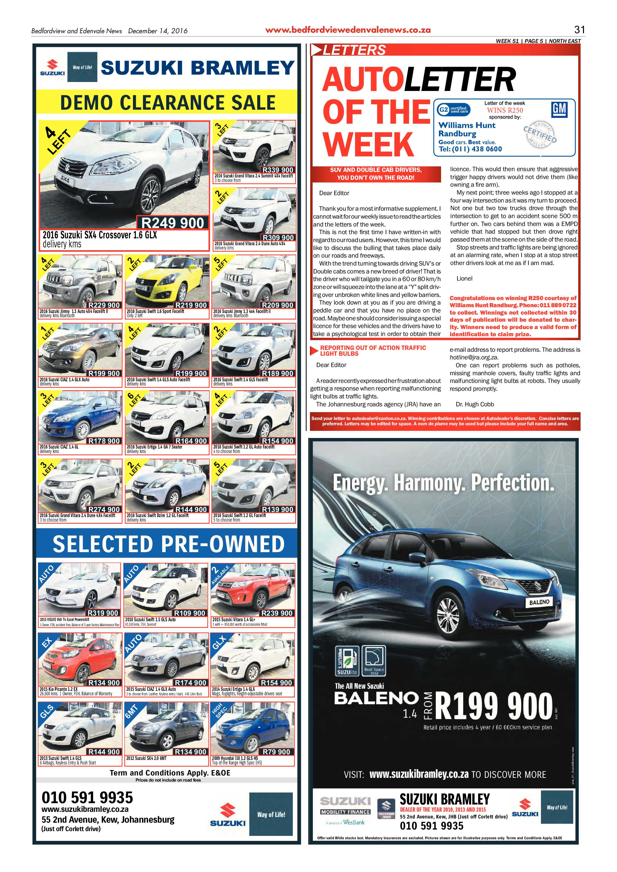 Bedfordview and Edenvale News 14 December 2016 page 31