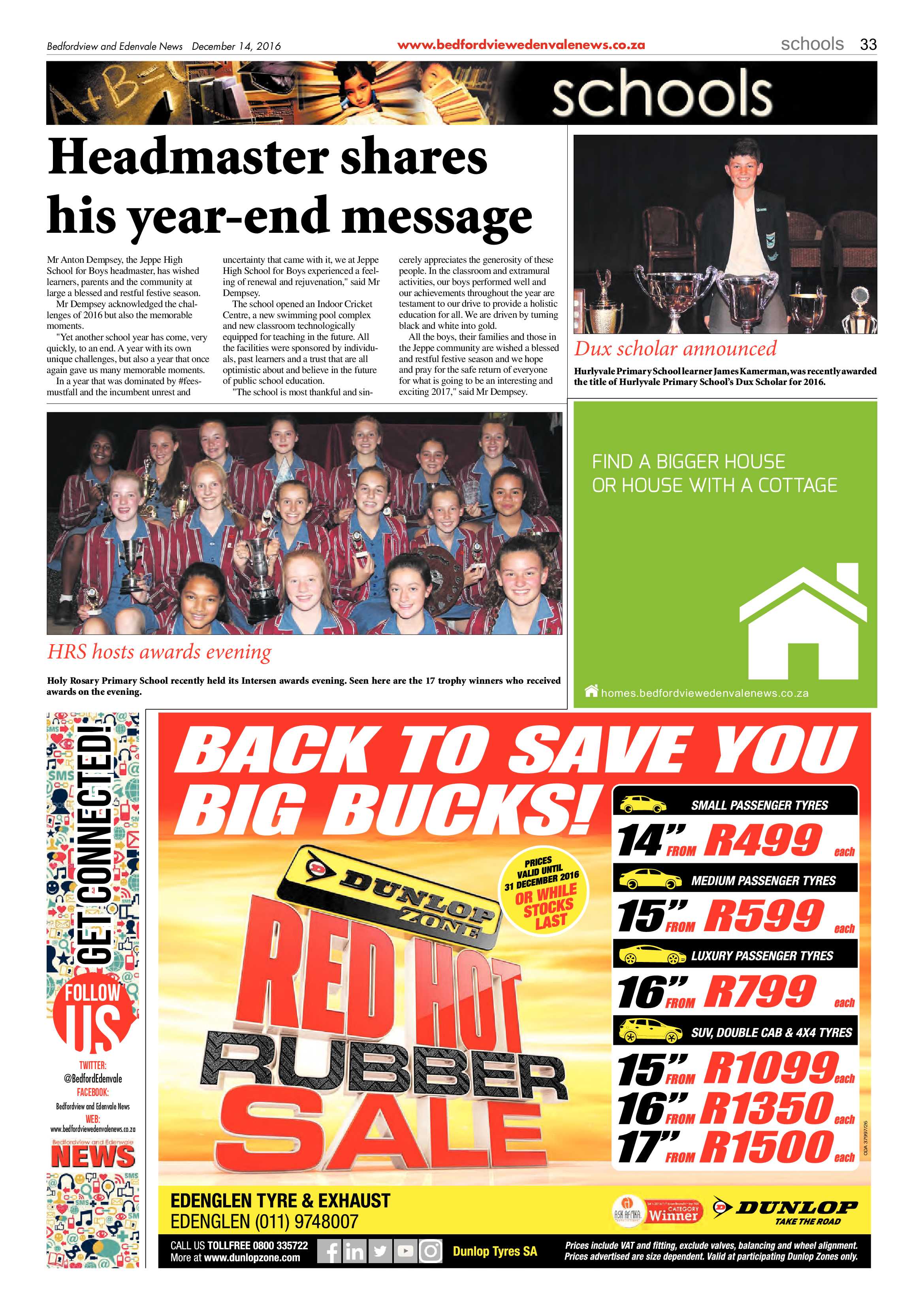 Bedfordview and Edenvale News 14 December 2016 page 33