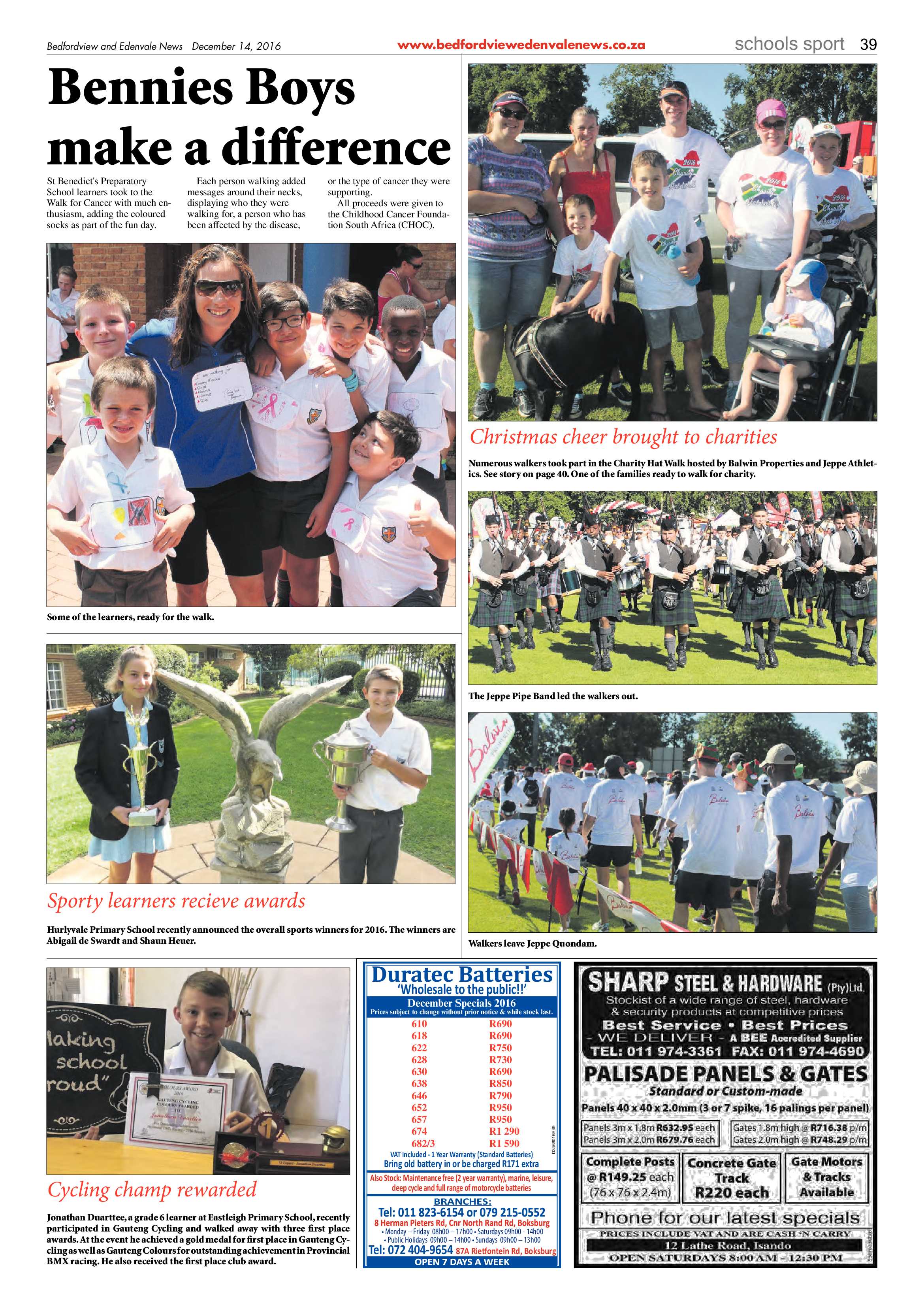 Bedfordview and Edenvale News 14 December 2016 page 39