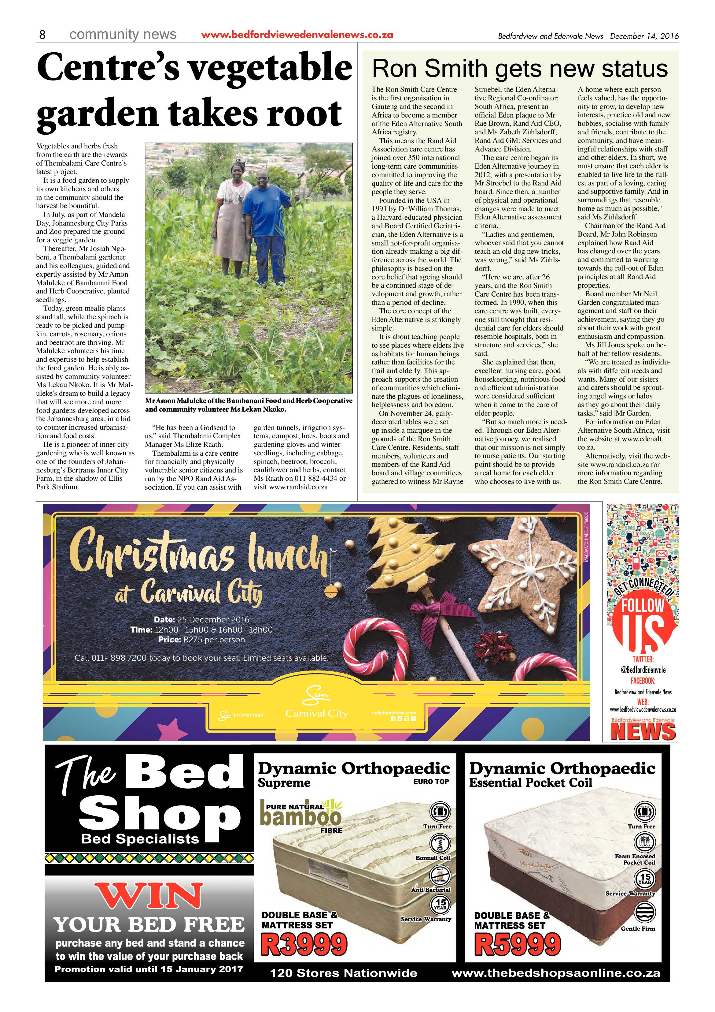 Bedfordview and Edenvale News 14 December 2016 page 8