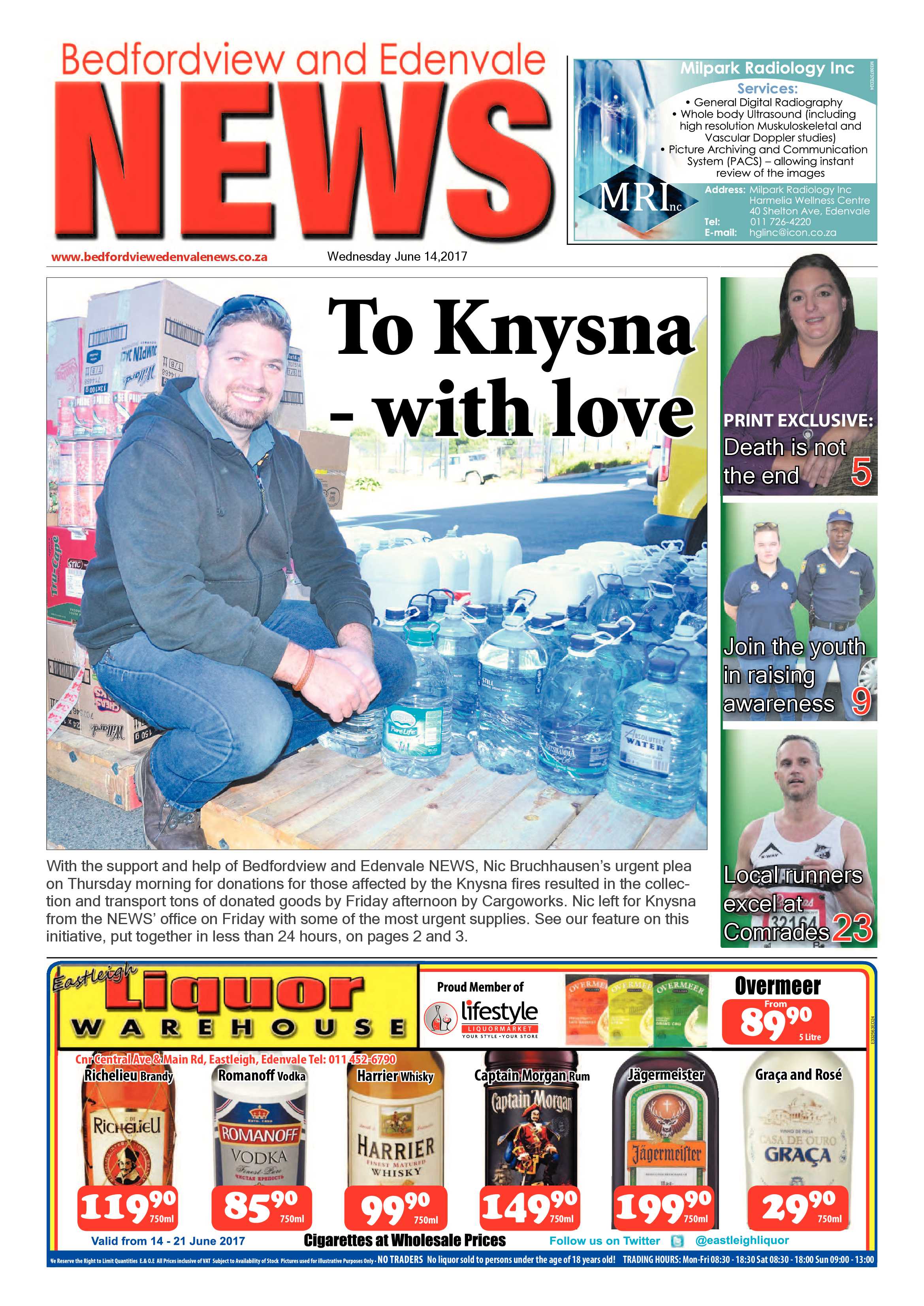 Bedfordview and Edenvale News 14 June 2017 page 1