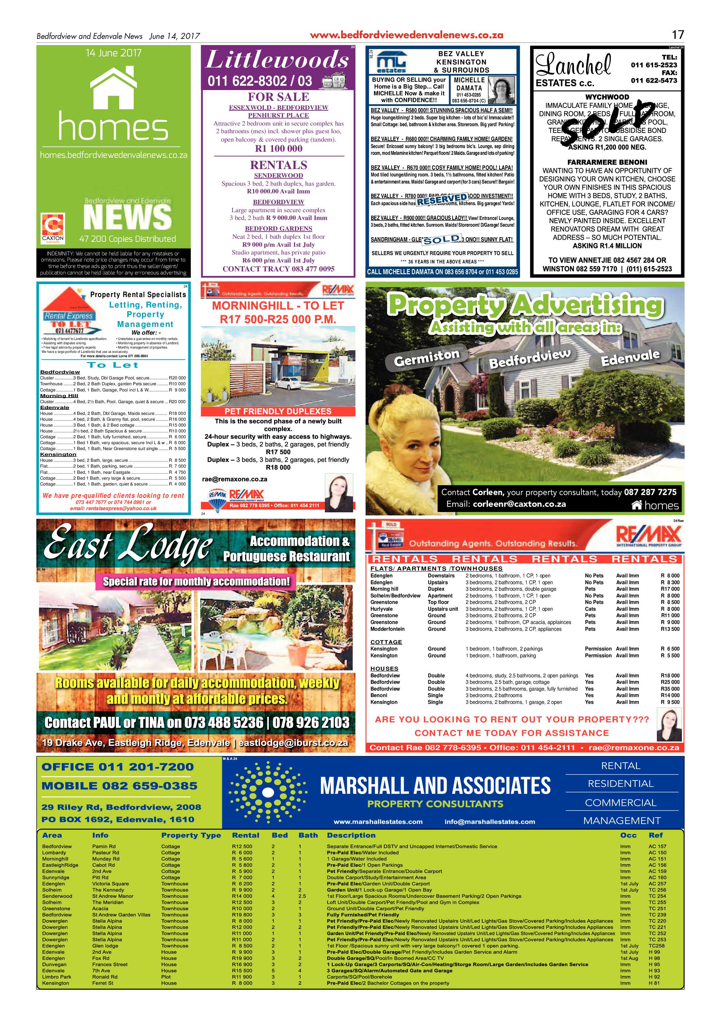 Bedfordview and Edenvale News 14 June 2017 page 17