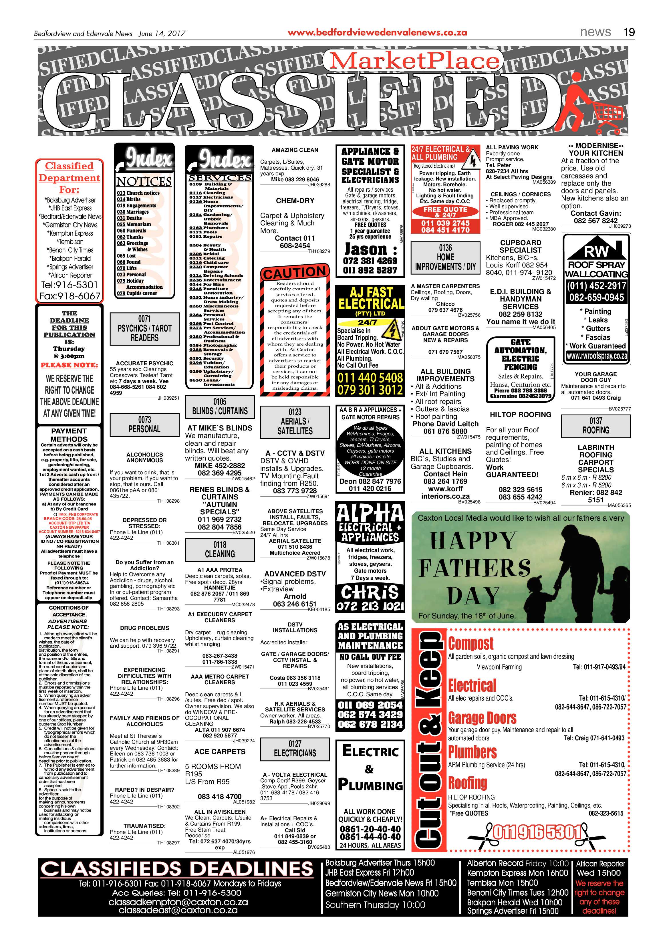 Bedfordview and Edenvale News 14 June 2017 page 19