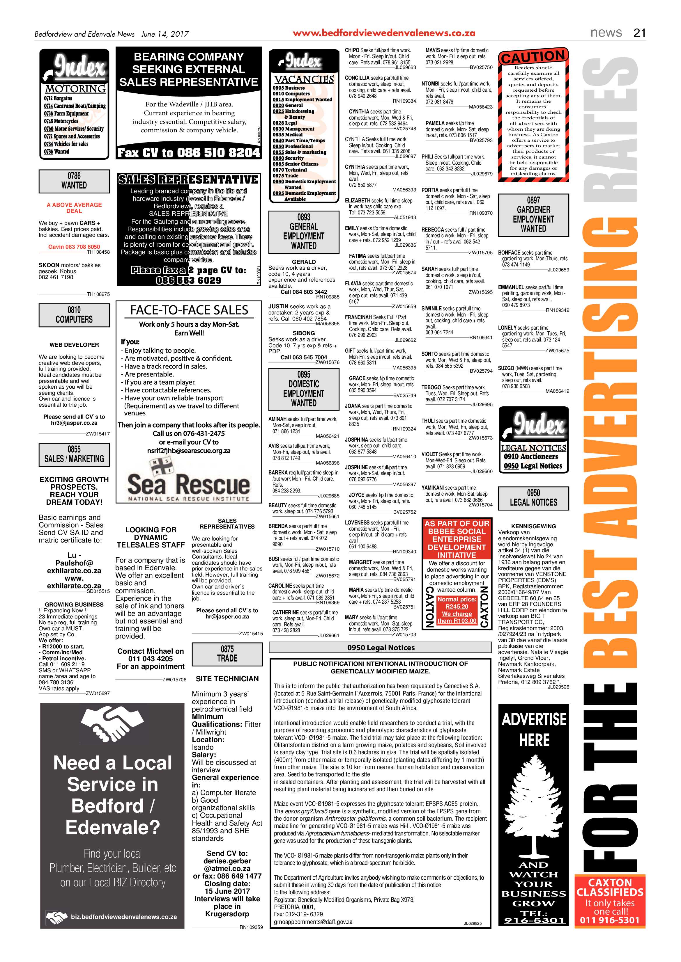 Bedfordview and Edenvale News 14 June 2017 page 21