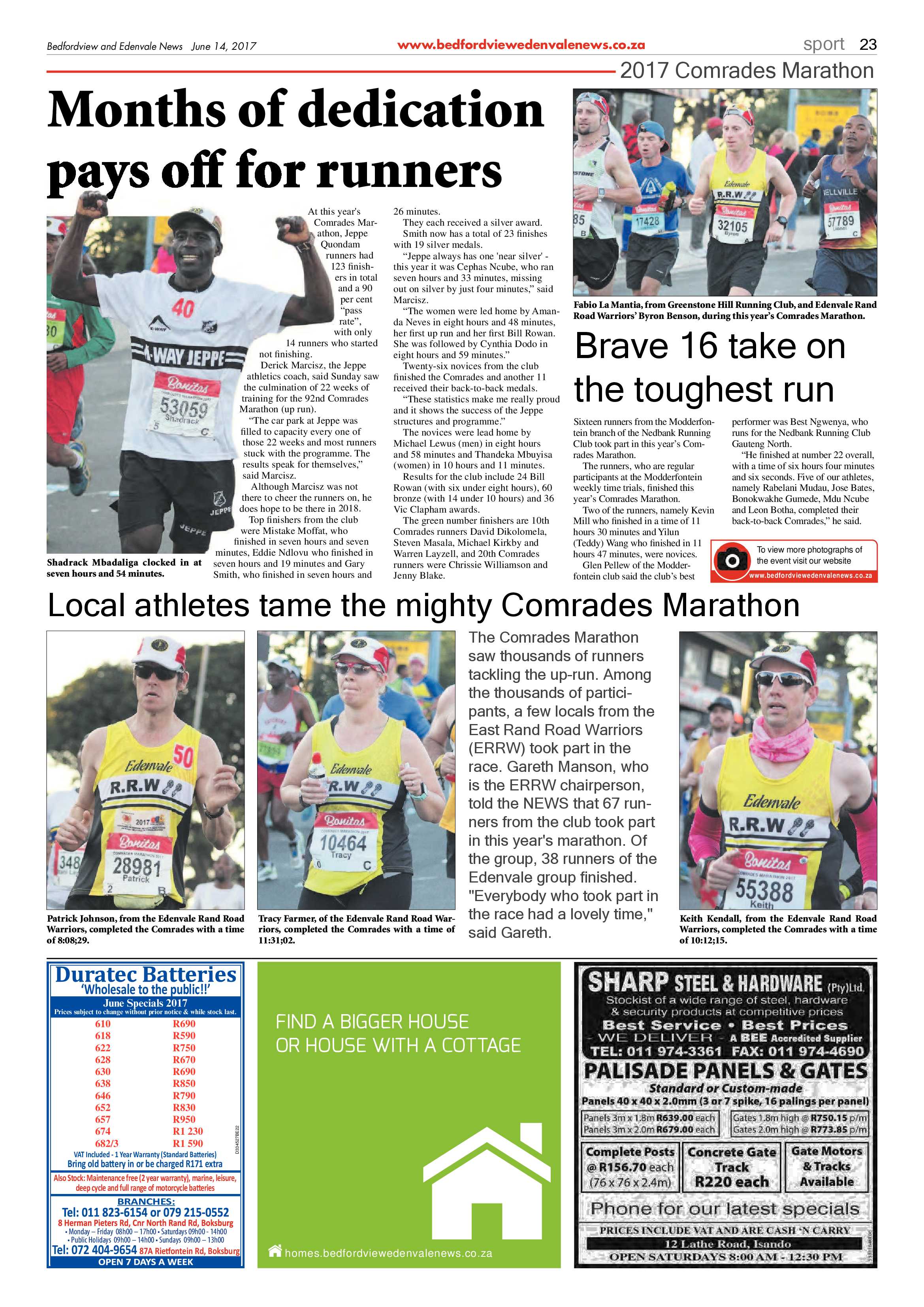 Bedfordview and Edenvale News 14 June 2017 page 23