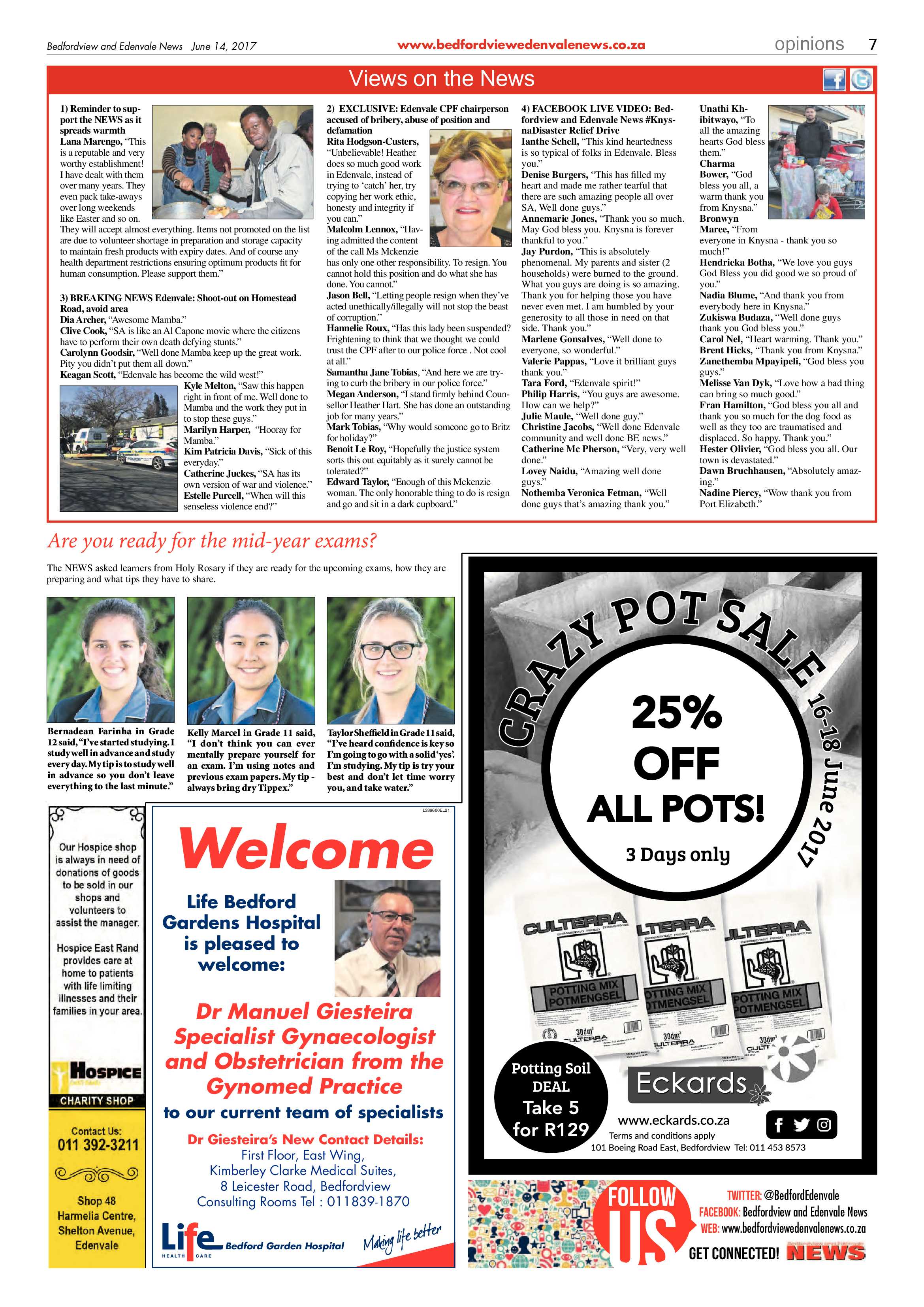 Bedfordview and Edenvale News 14 June 2017 page 7