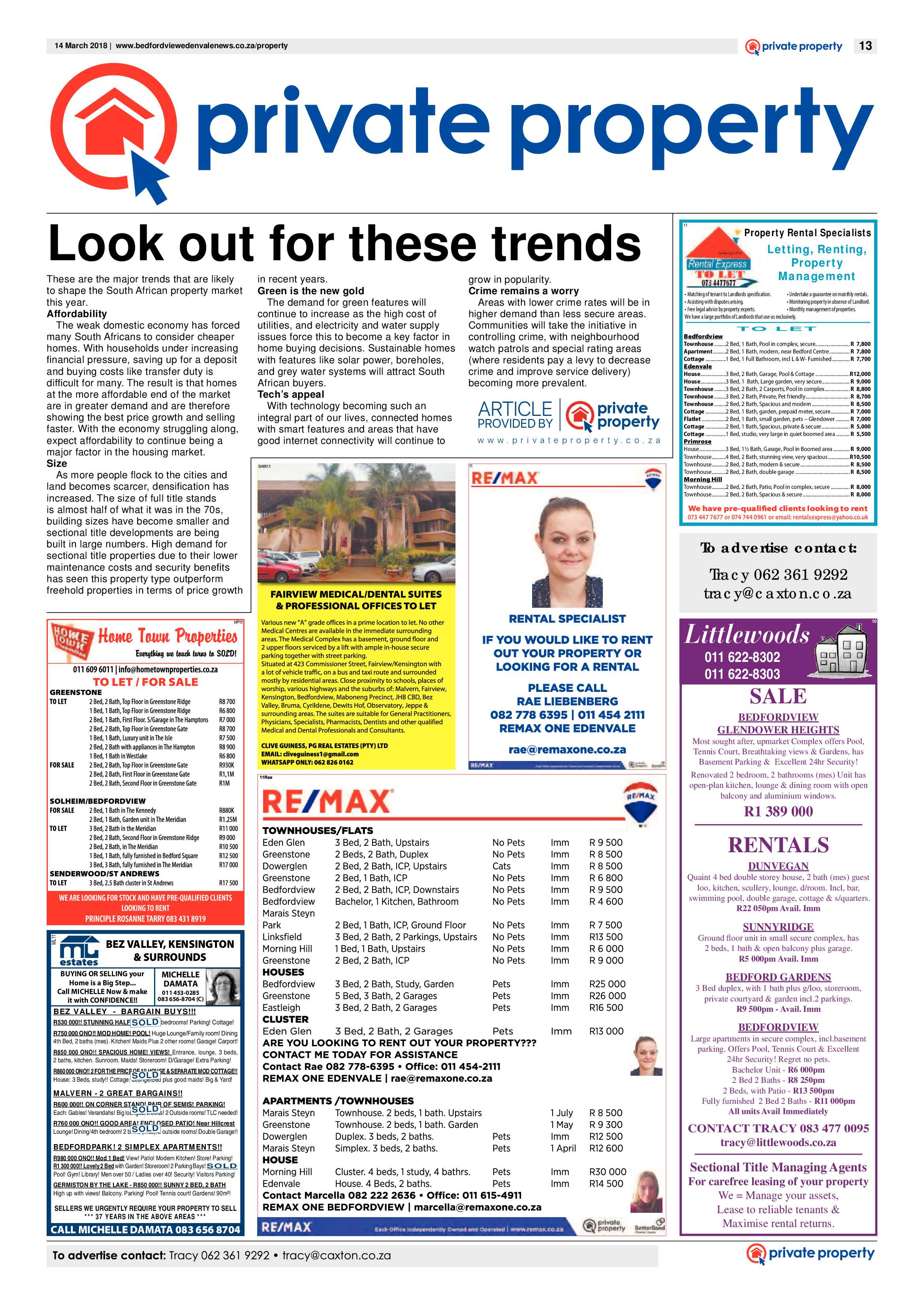 Bedfordview and Edenvale News 14 March 2018 page 13