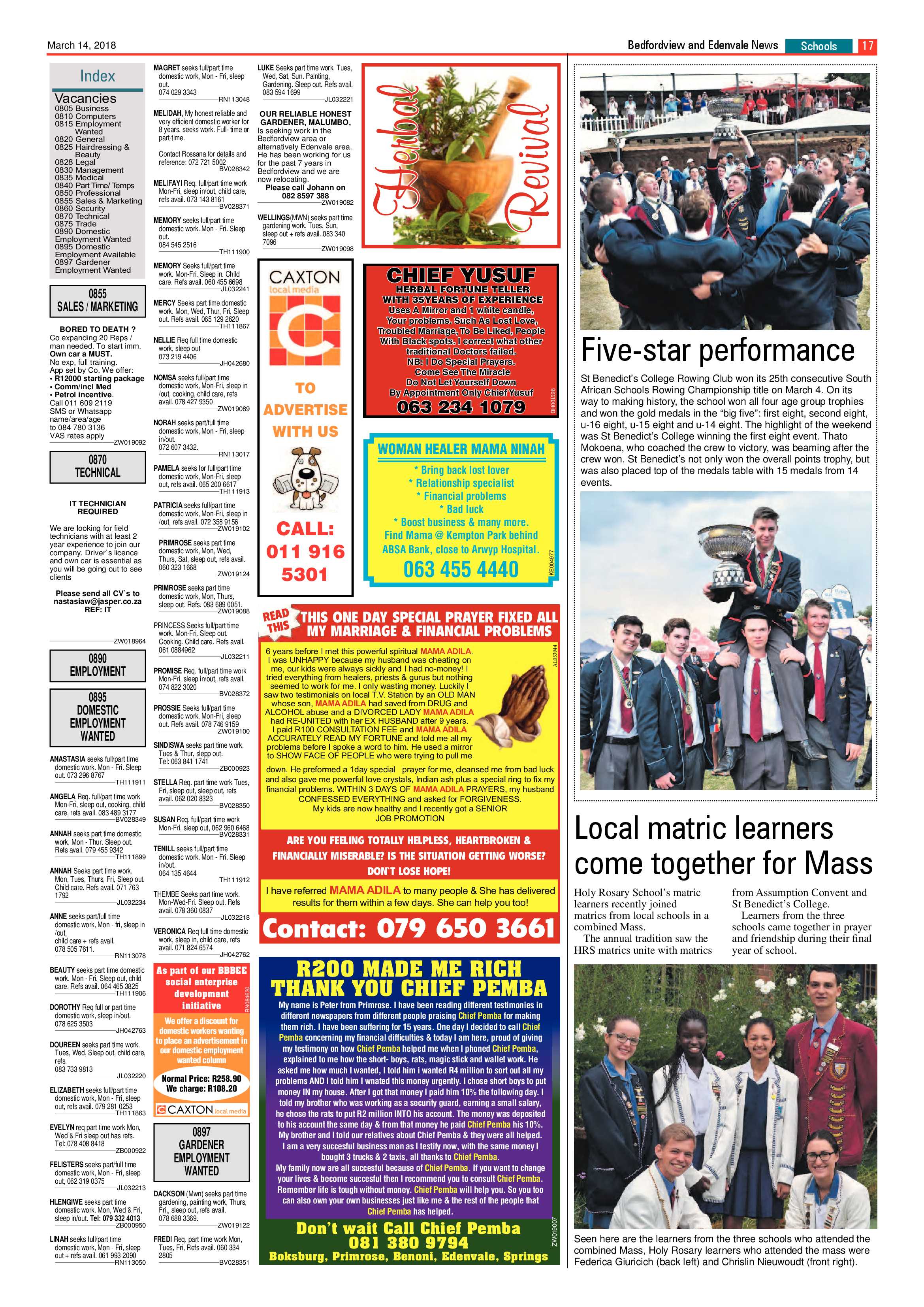 Bedfordview and Edenvale News 14 March 2018 page 17