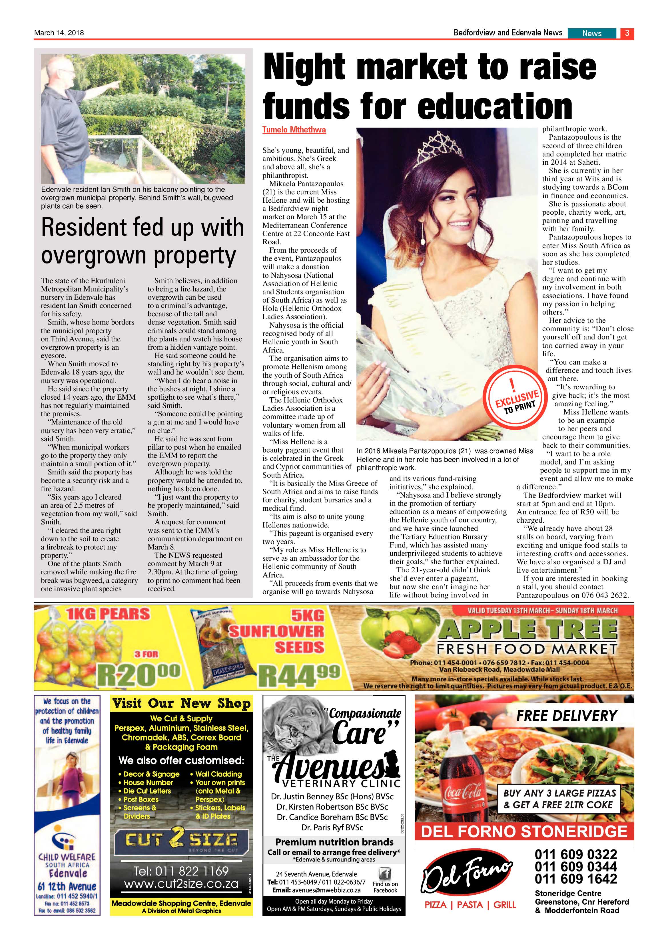 Bedfordview and Edenvale News 14 March 2018 page 3