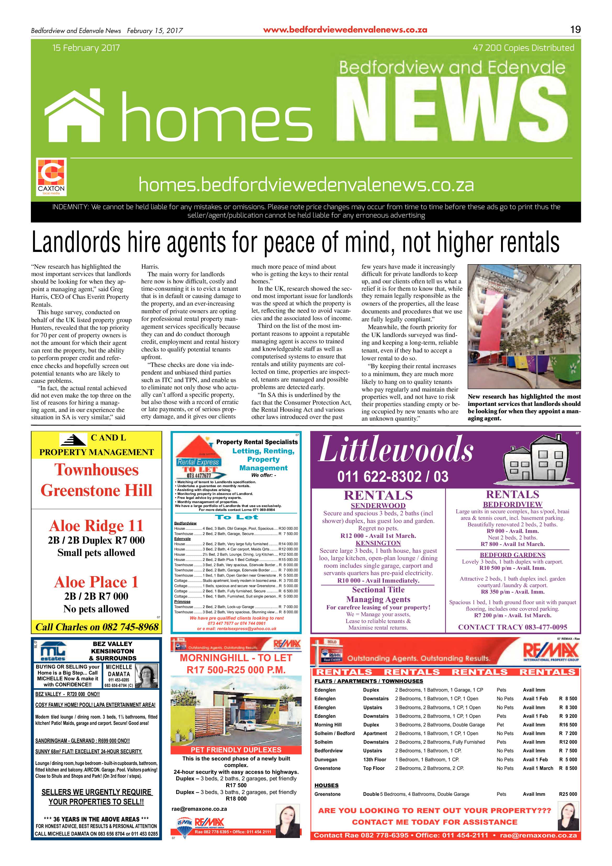 Bedfordview and Edenvale News 15 February 2017 page 19