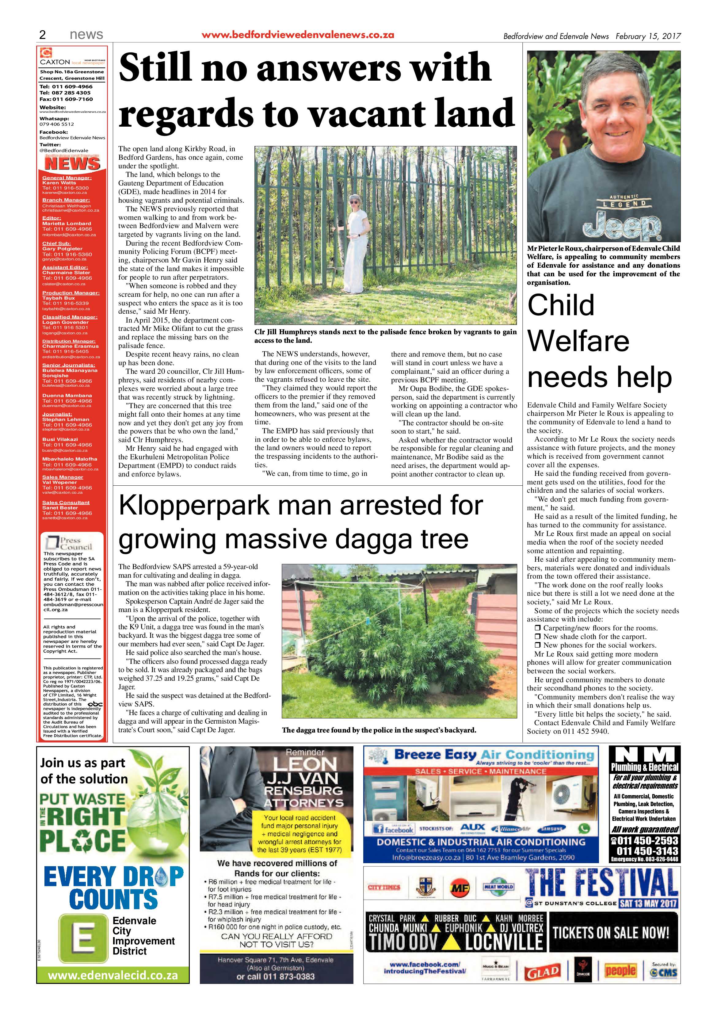 Bedfordview and Edenvale News 15 February 2017 page 2