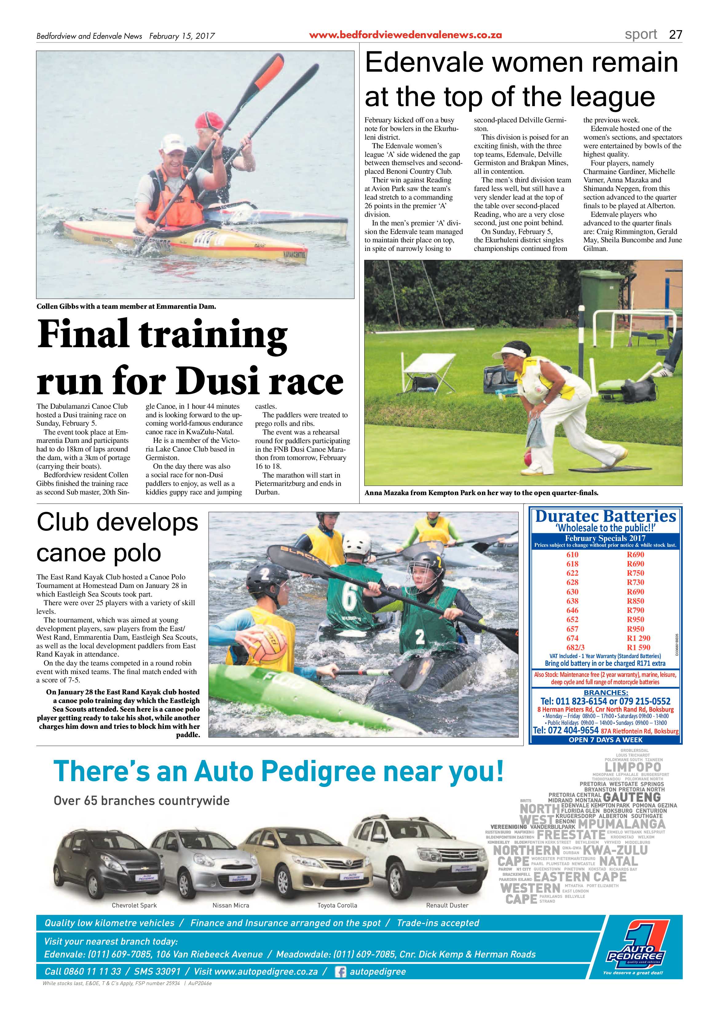 Bedfordview and Edenvale News 15 February 2017 page 27