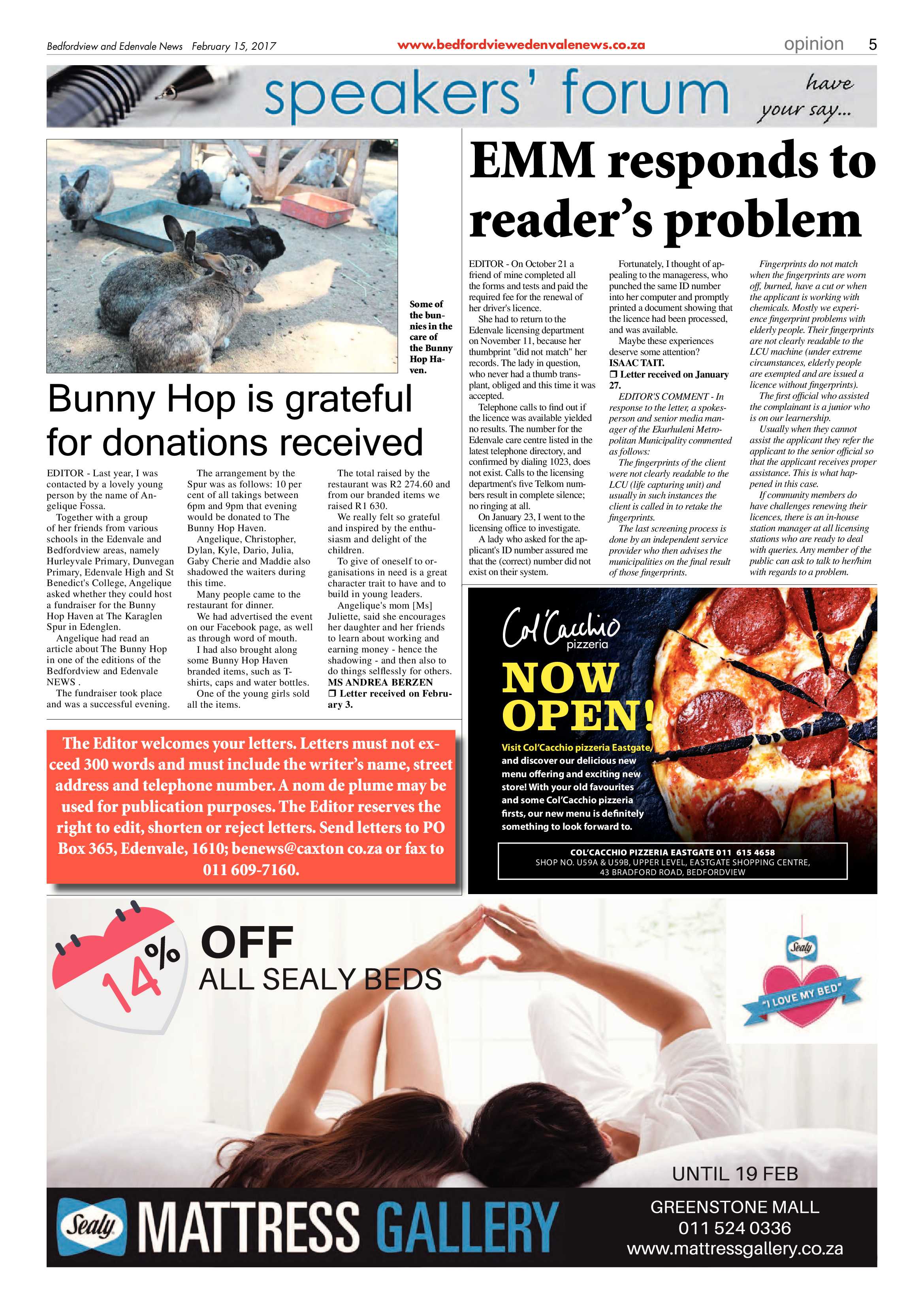 Bedfordview and Edenvale News 15 February 2017 page 5
