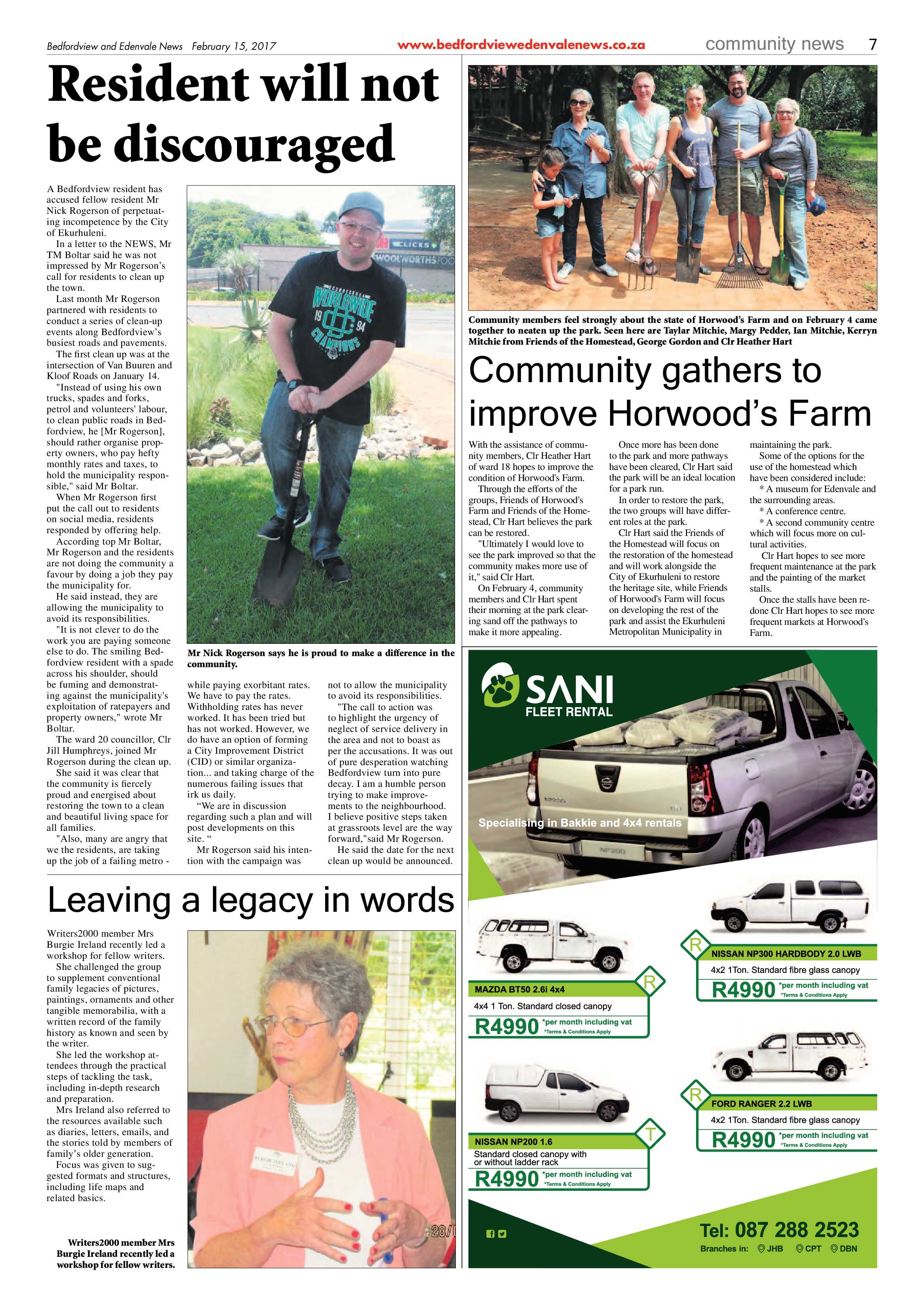 Bedfordview and Edenvale News 15 February 2017 page 7