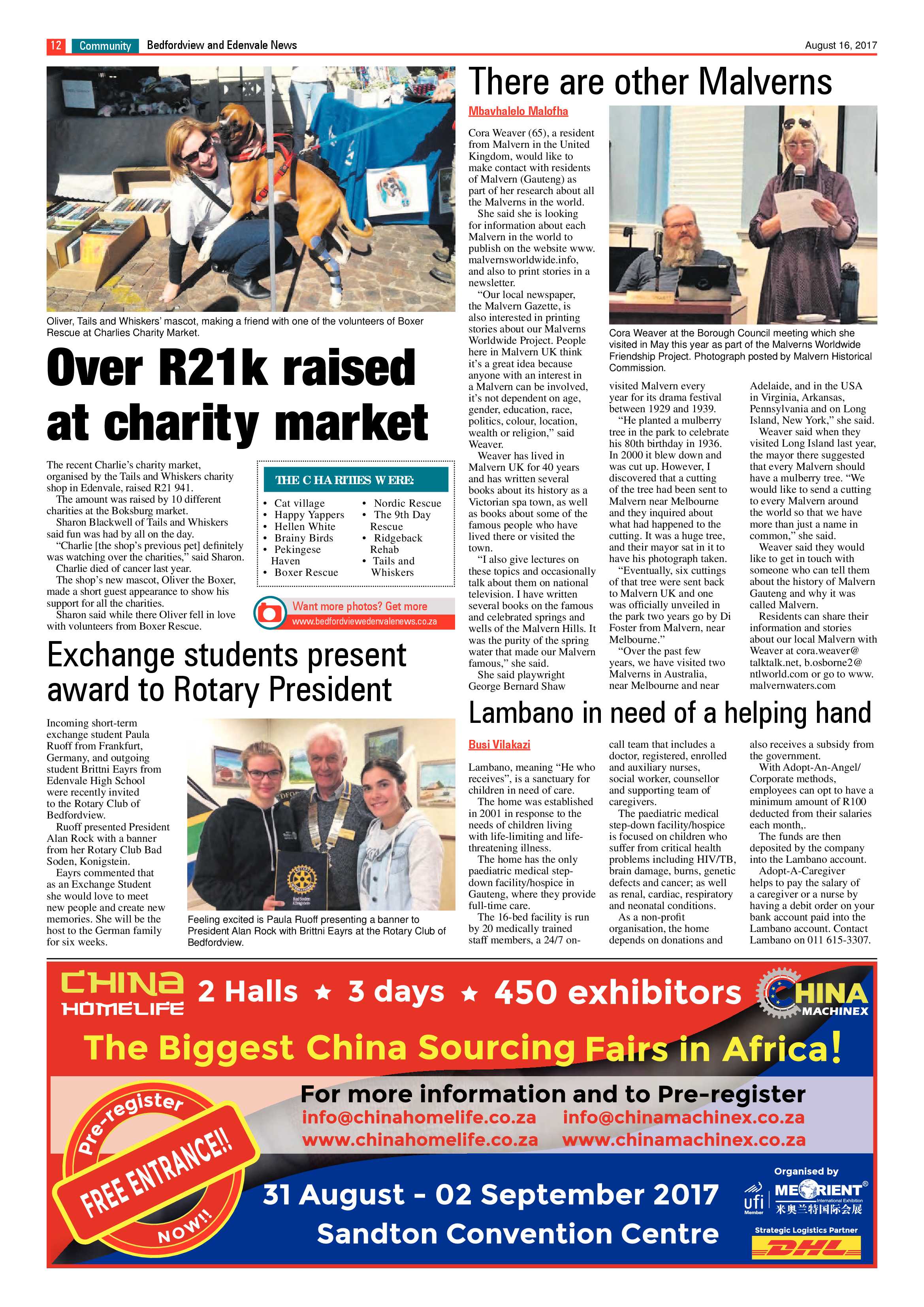 Bedfordview and Edenvale News 16 August 2017 page 12
