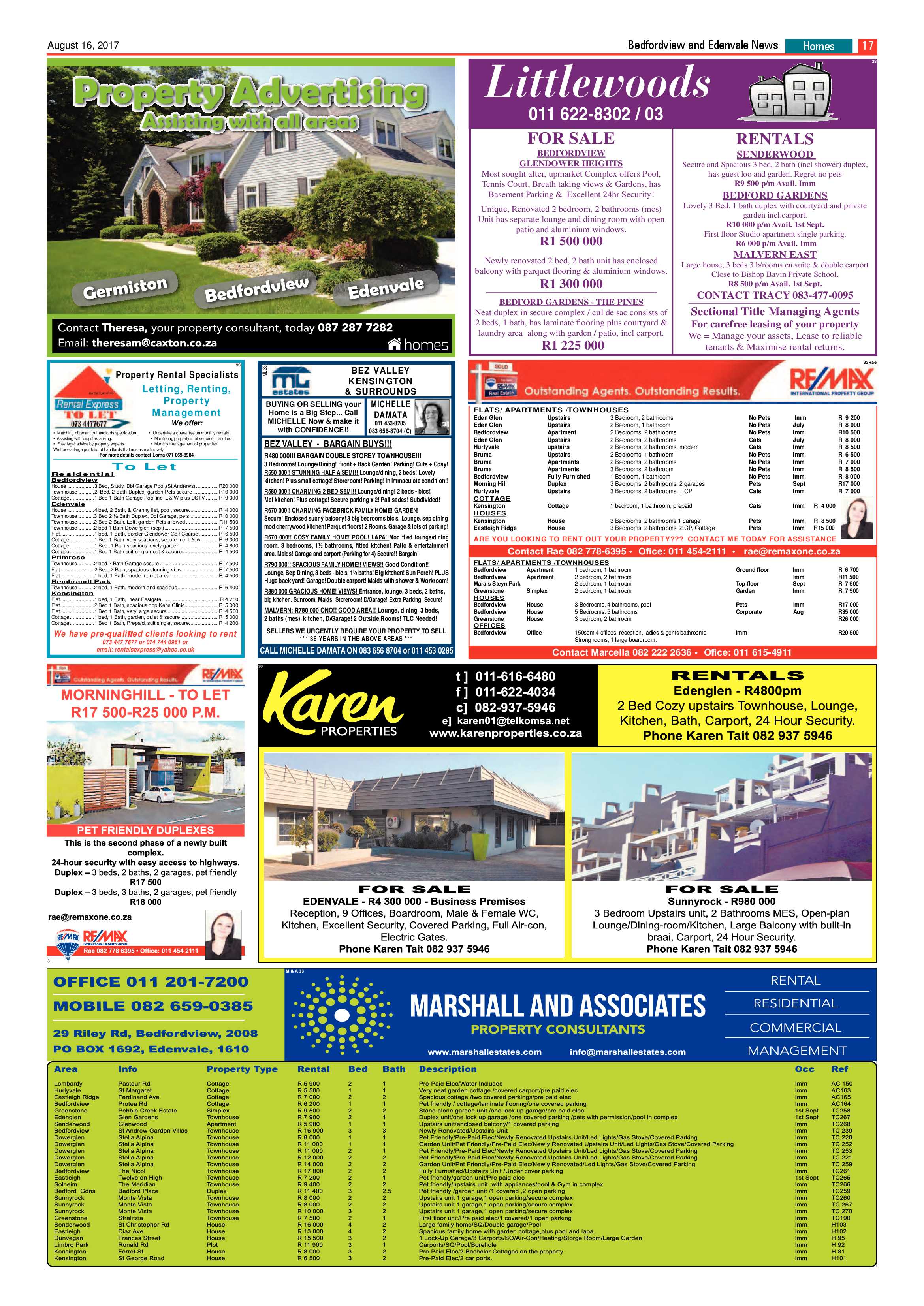 Bedfordview and Edenvale News 16 August 2017 page 17