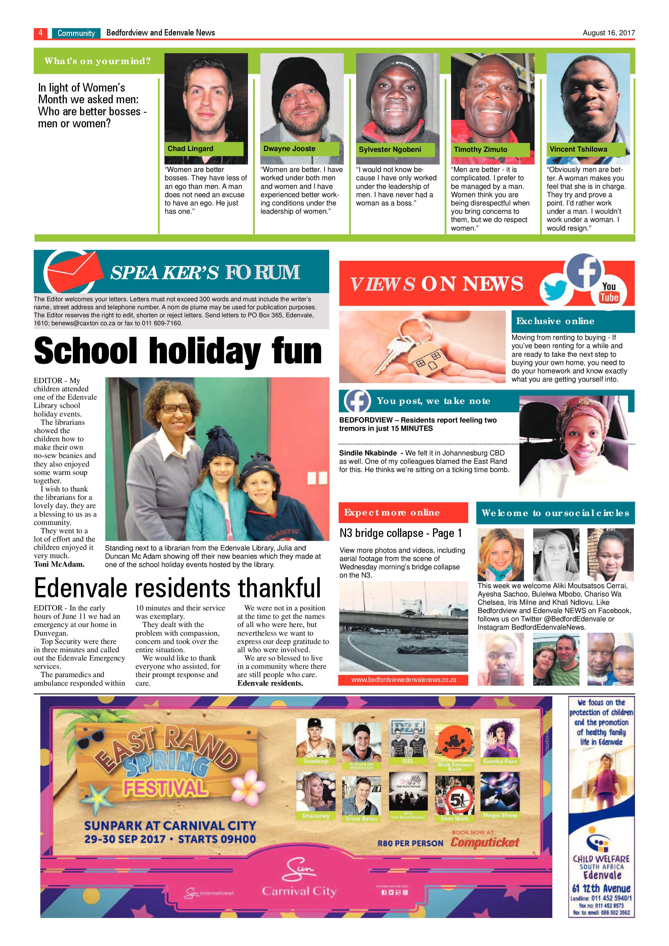 Bedfordview and Edenvale News 16 August 2017 page 4
