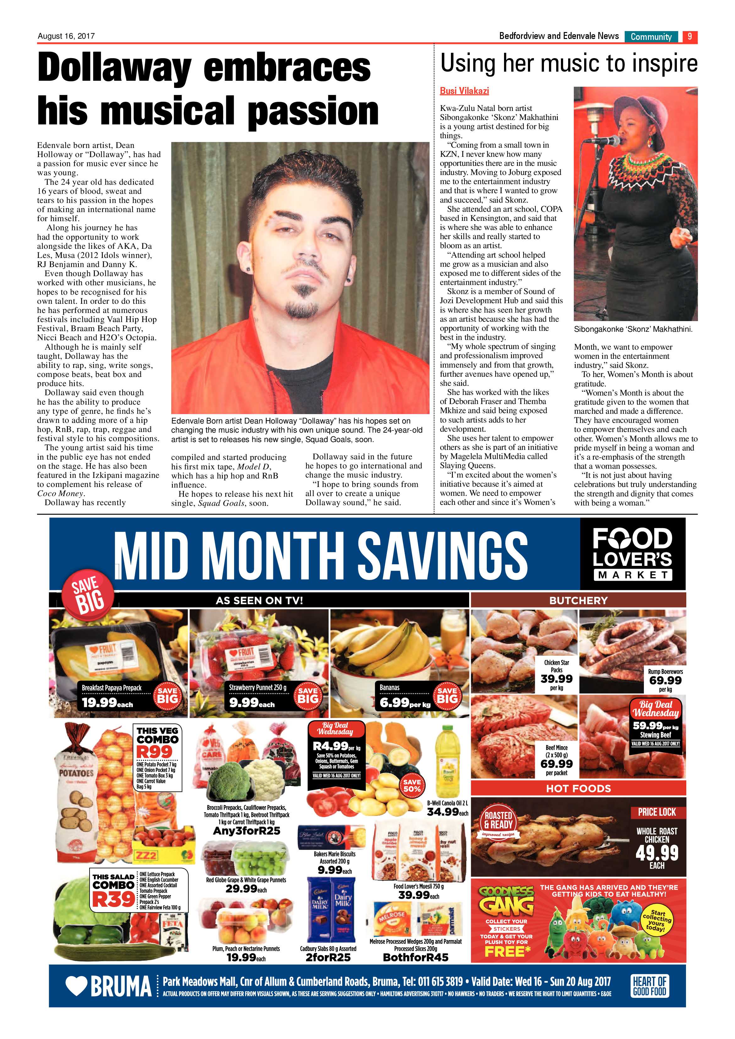 Bedfordview and Edenvale News 16 August 2017 page 9