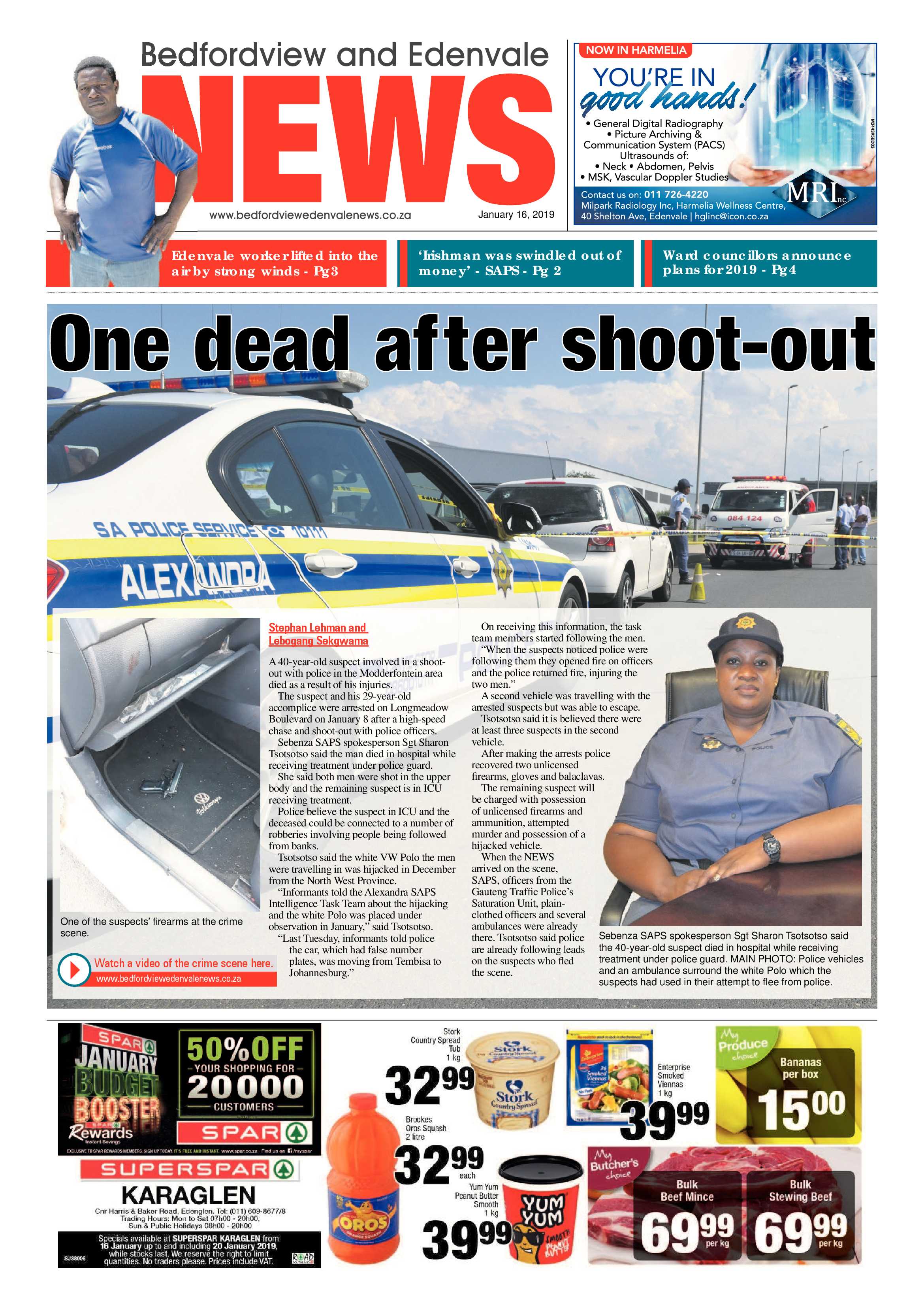 Bedfordview and Edenvale News 16 January 2019 page 1
