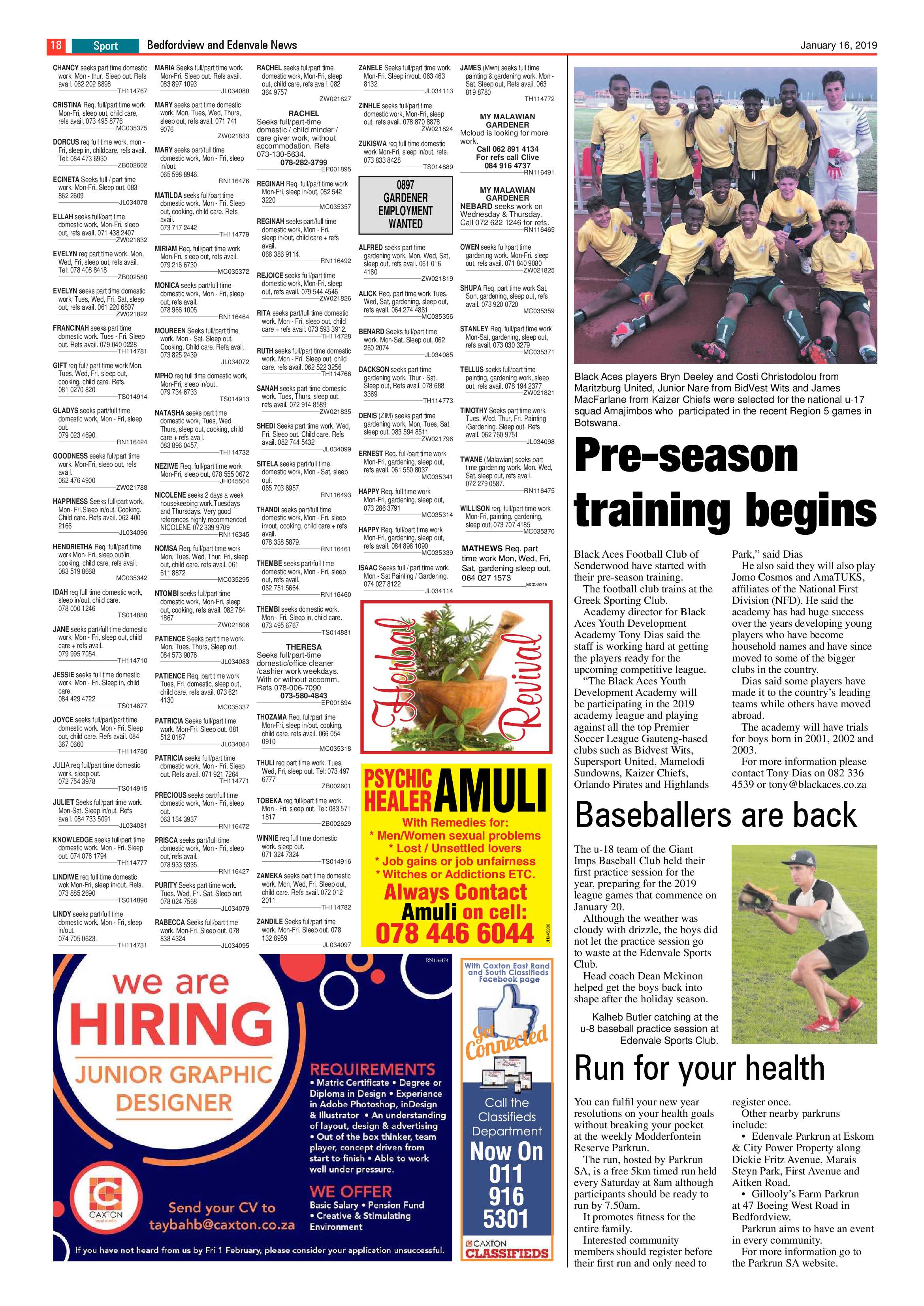Bedfordview and Edenvale News 16 January 2019 page 18