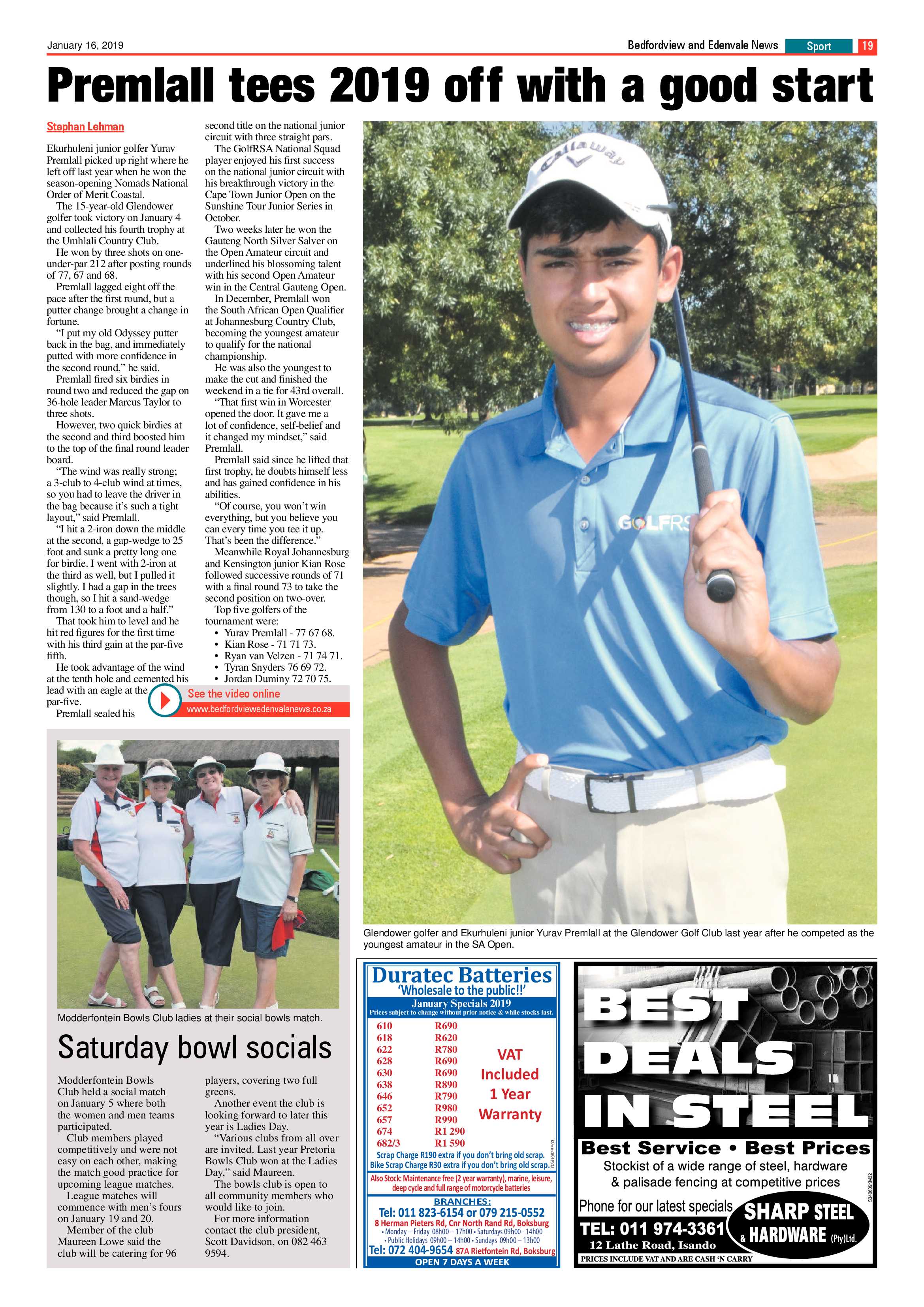 Bedfordview and Edenvale News 16 January 2019 page 19