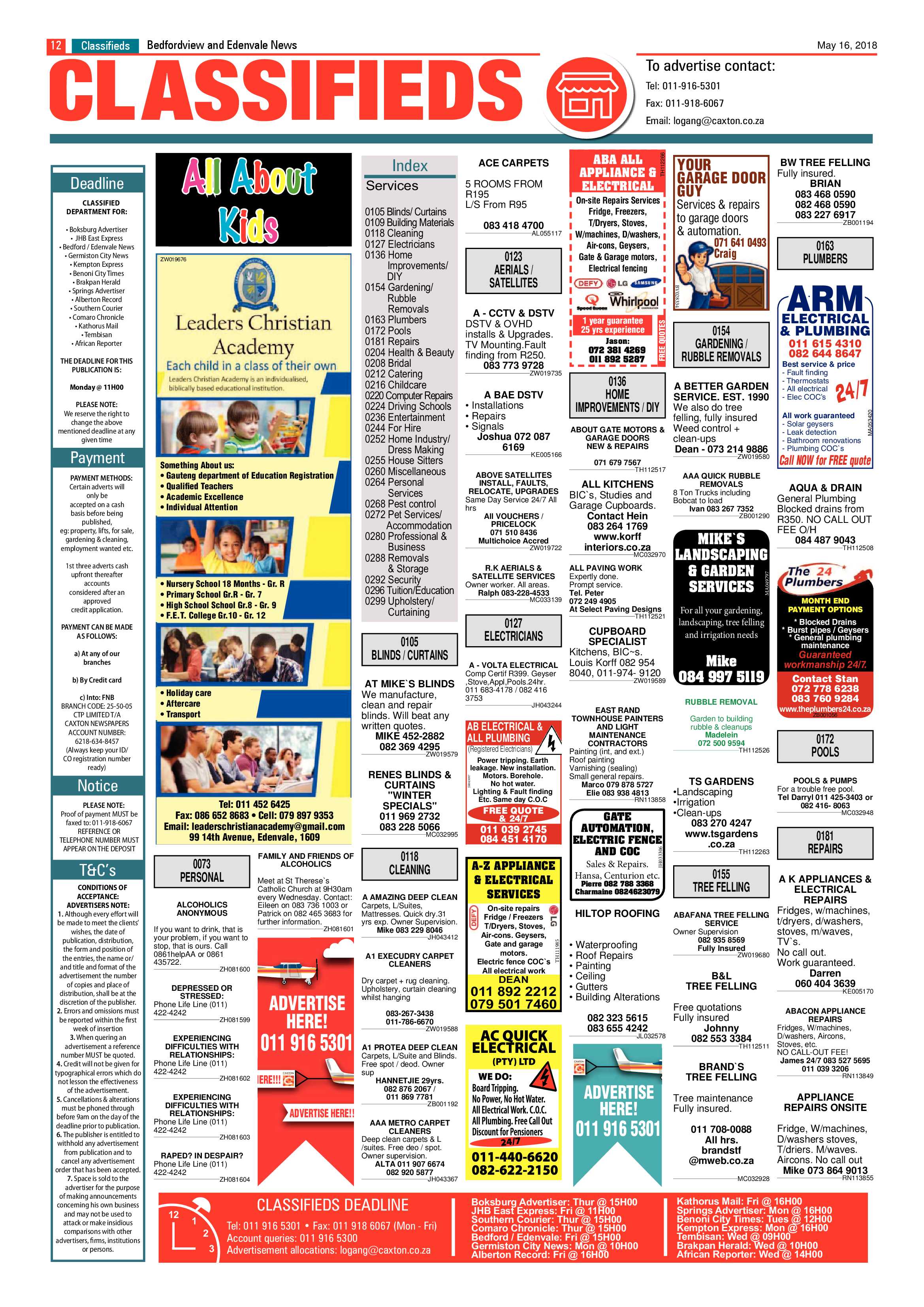 Bedfordview and Edenvale News 16 May 2018 page 12