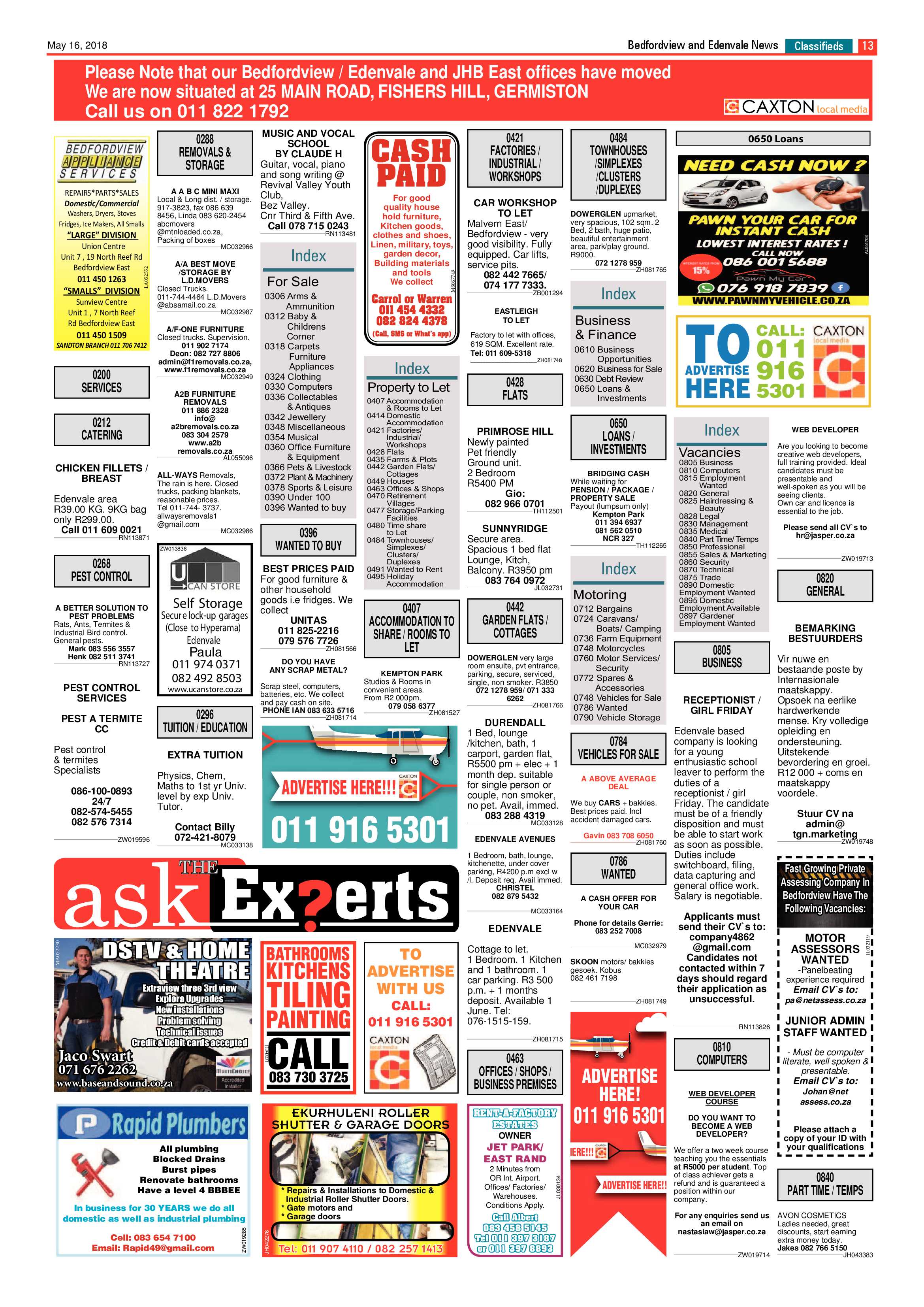 Bedfordview and Edenvale News 16 May 2018 page 13