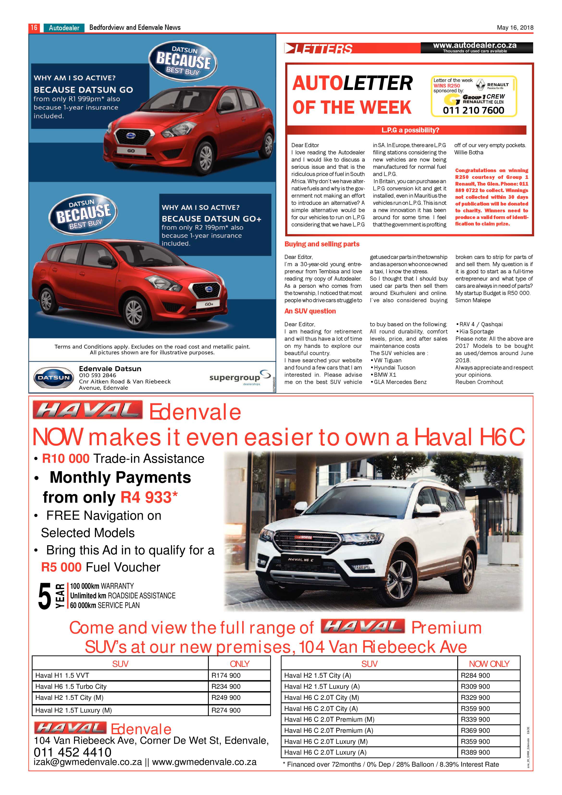 Bedfordview and Edenvale News 16 May 2018 page 16
