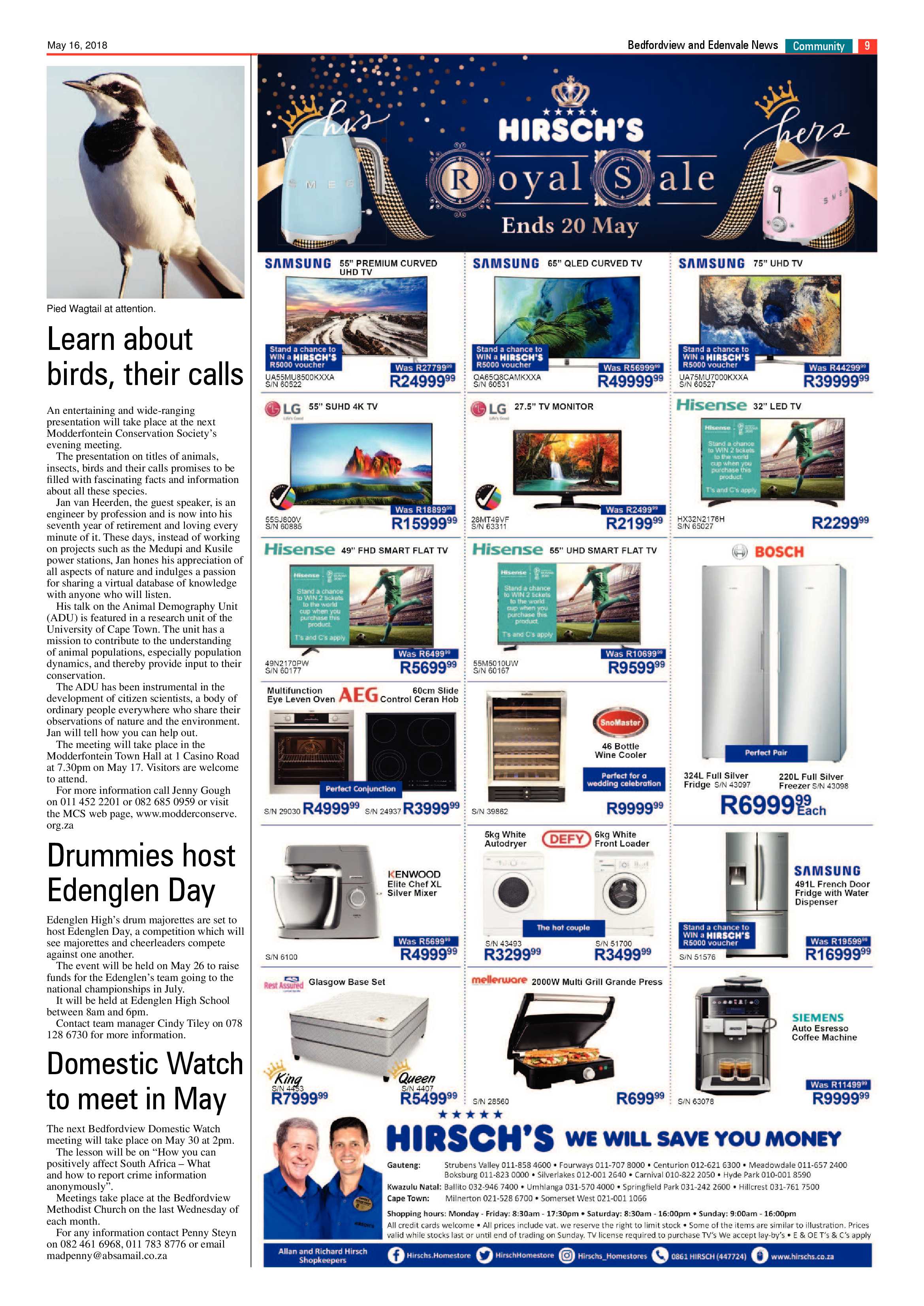 Bedfordview and Edenvale News 16 May 2018 page 9
